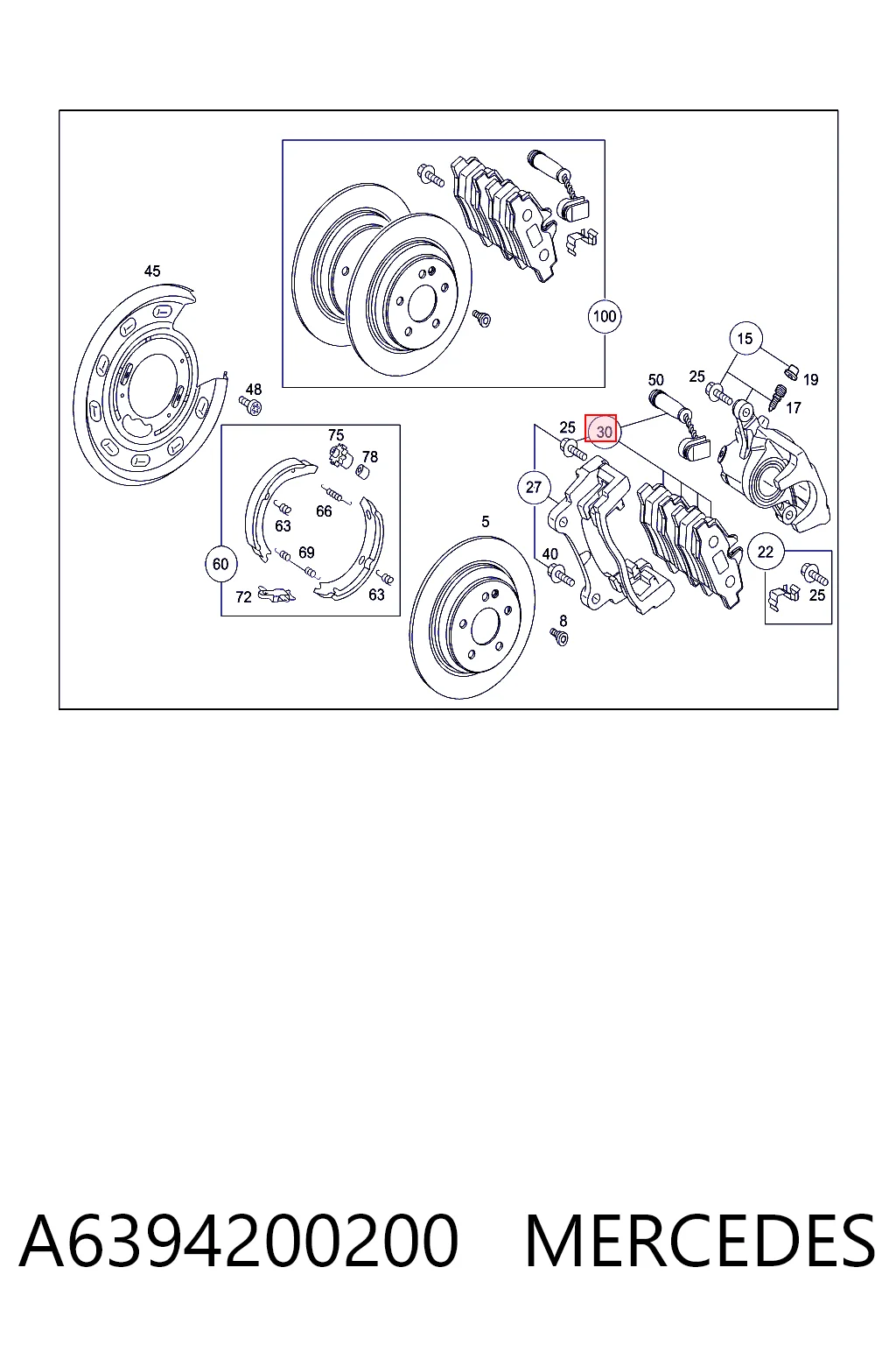 Колодки тормозные задние дисковые MERCEDES A6394200200
