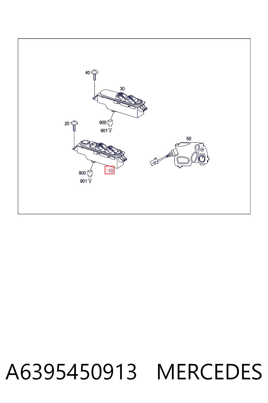 A6395450913 Mercedes Кнопки переднего левого стекло подъёмника