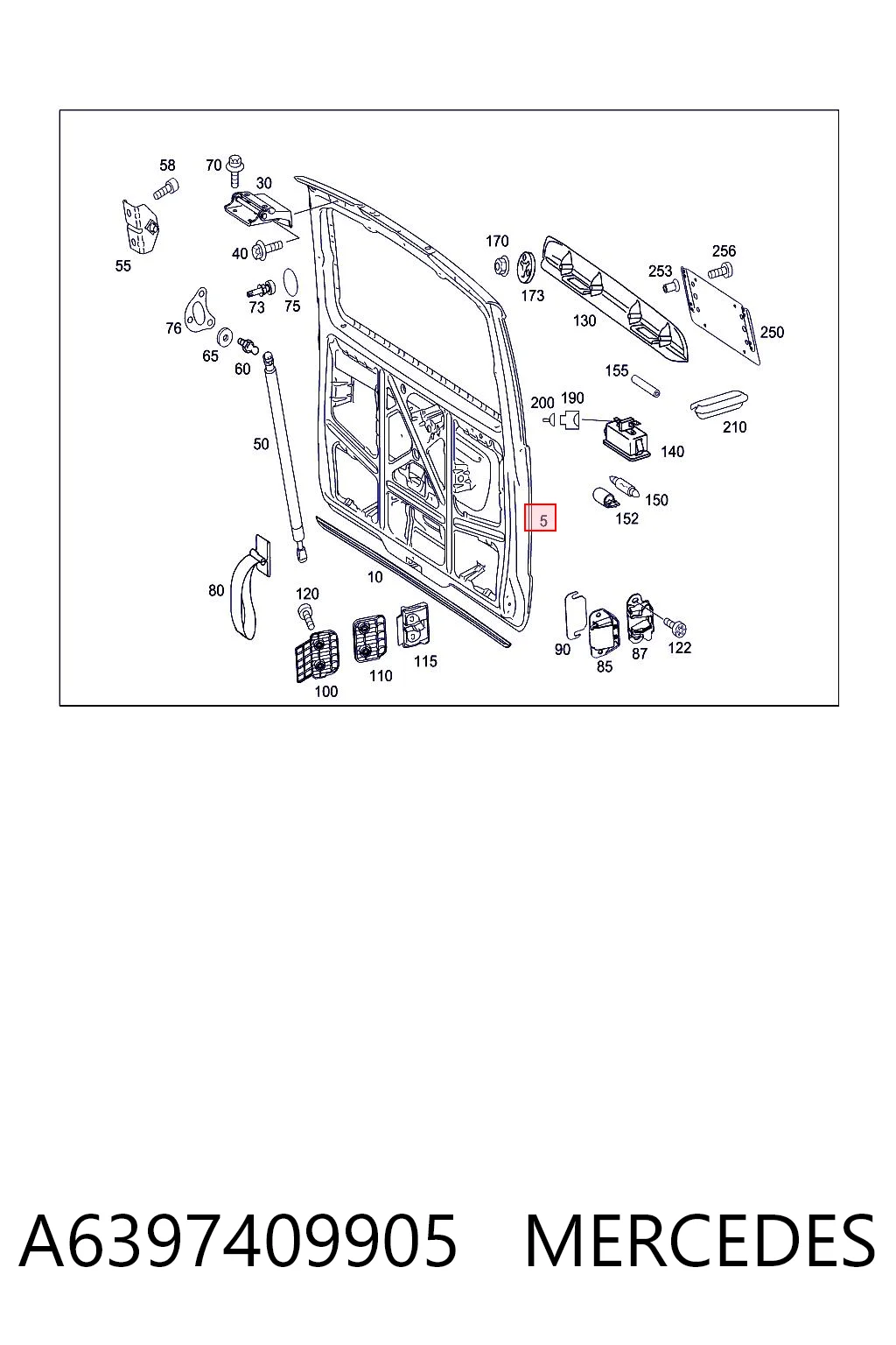 Задняя дверь на Mercedes Vito II 639