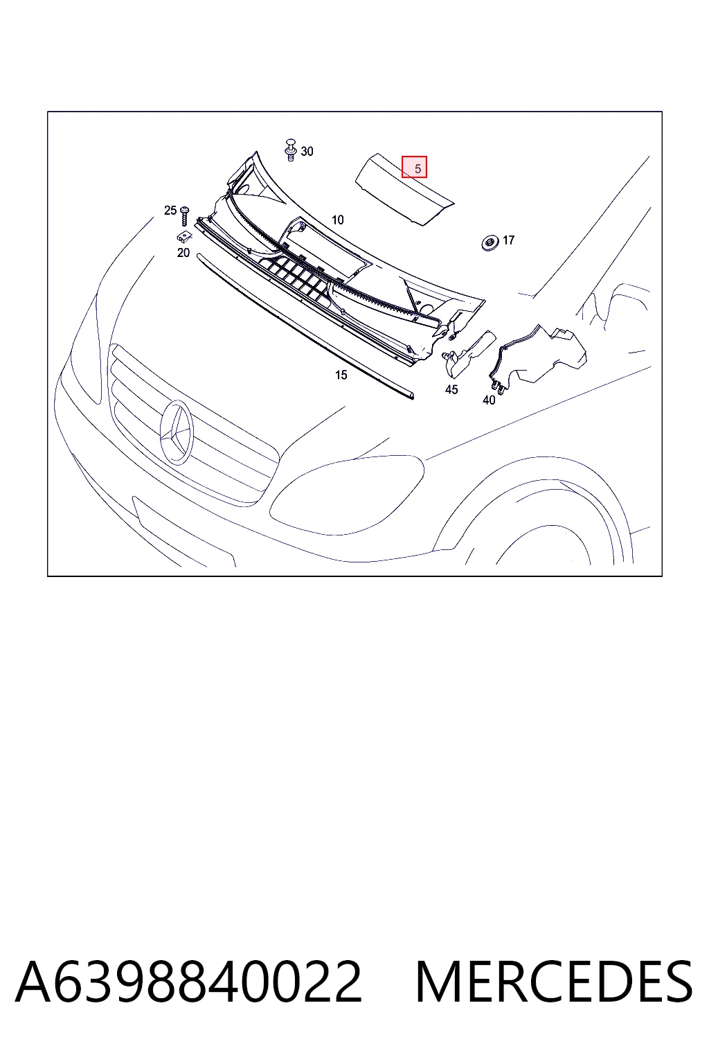 A6398840022 Mercedes Крышка фильтра салона