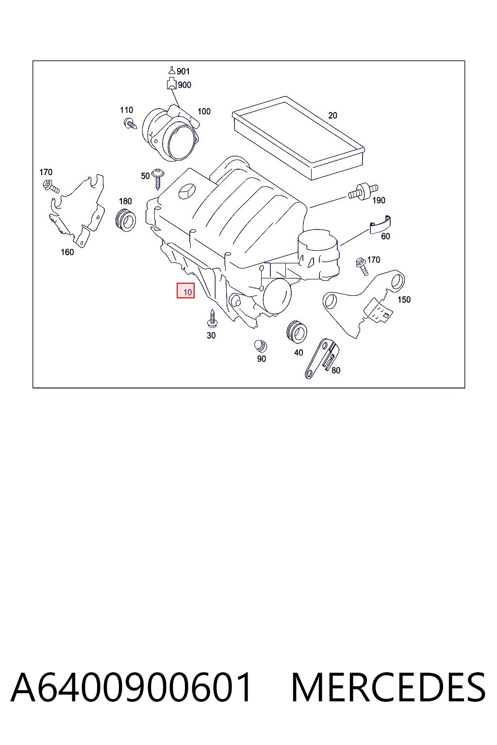 Корпус воздушного фильтра в сборе Mercedes B минивэн (W245) (2005 - 2011) цена, от 19.07 USD