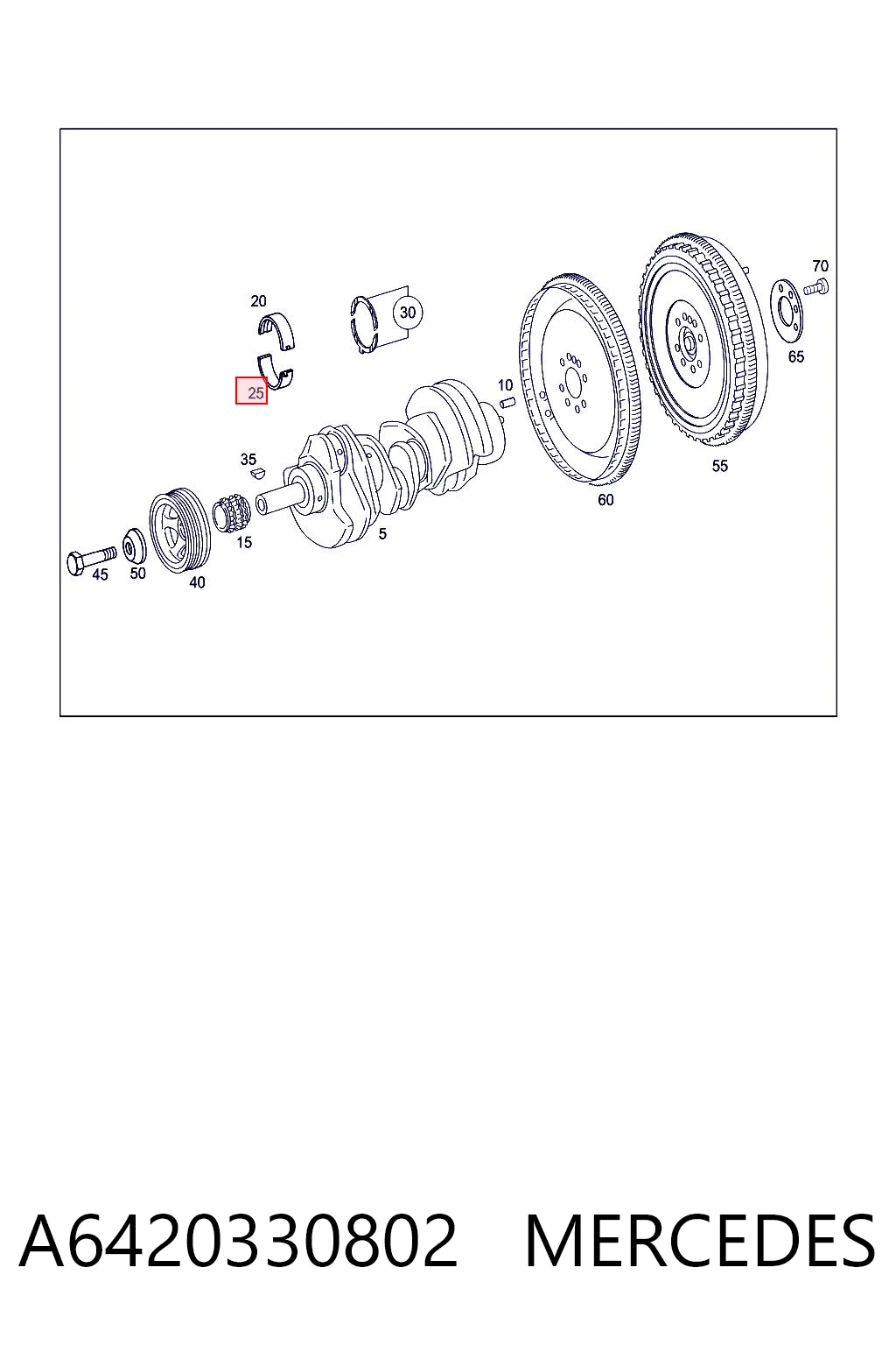 A6420330802 Mercedes Подшипник скольжения коленвала