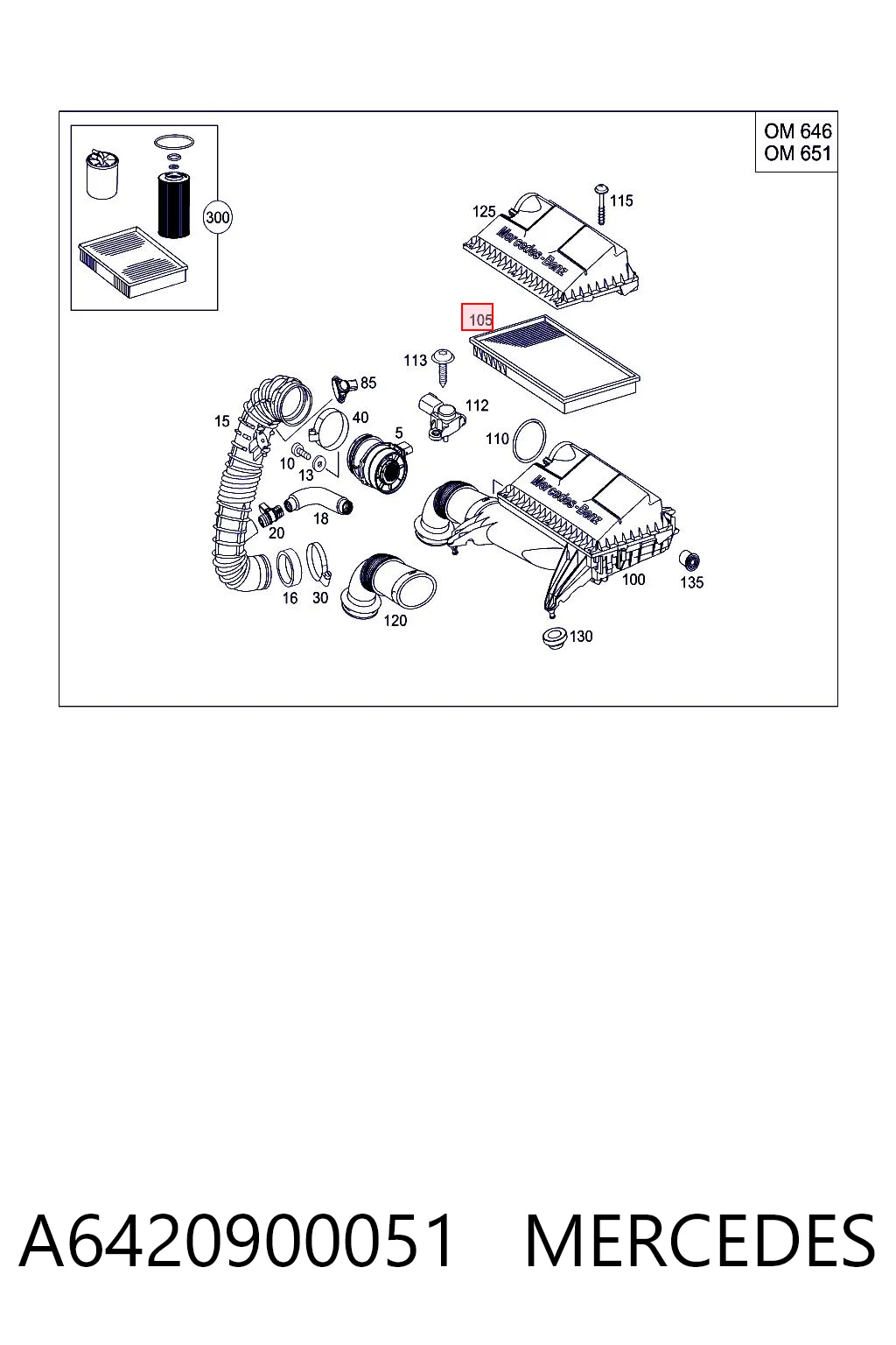 Фильтр воздушный MERCEDES A6420900051