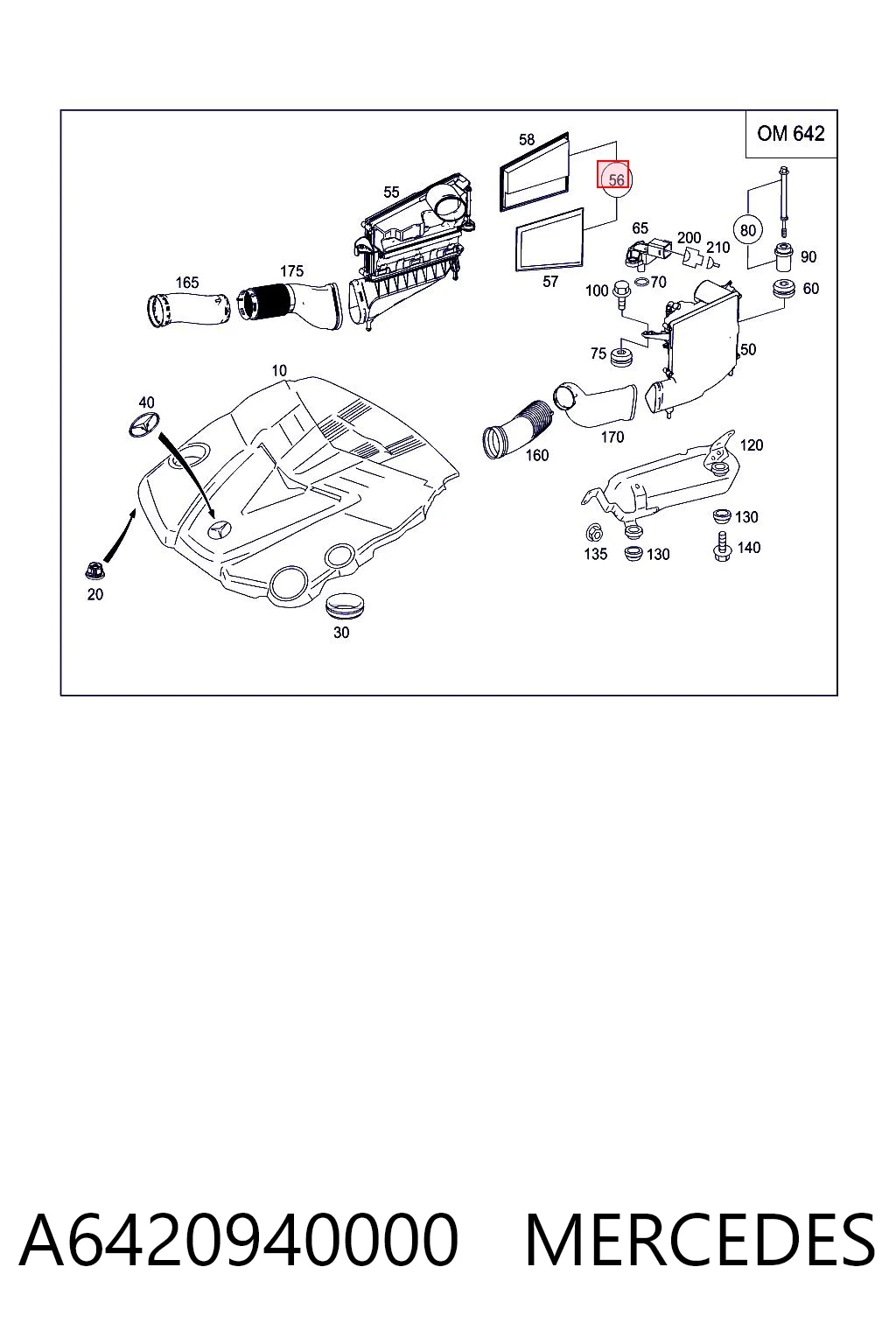 A6420940000 Mercedes Воздушный фильтр двигателя
