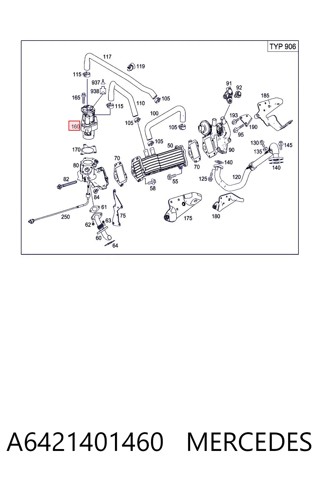 A6421401460 Mercedes Клапан рециркуляции отработавших газов EGR