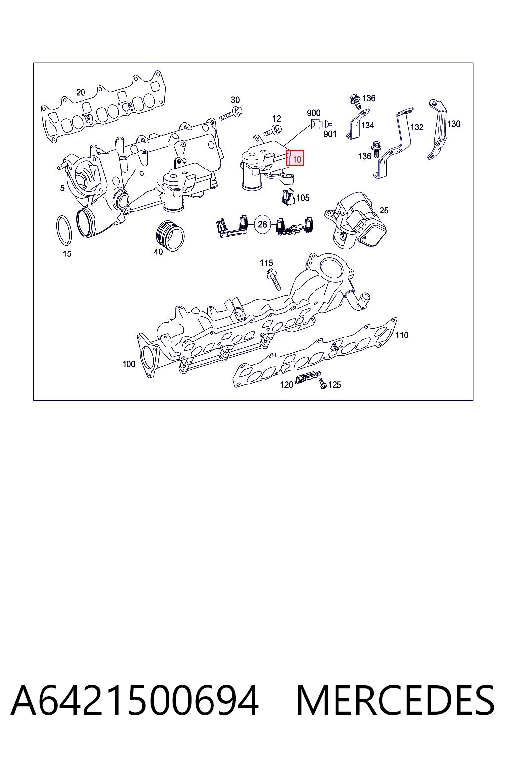 A6421500694 Mercedes Клапан привода заслонок впускного коллектора
