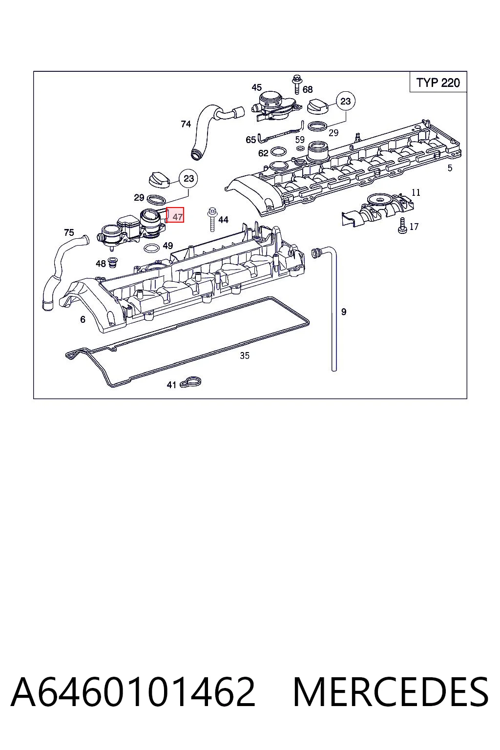A6460101462 Mercedes Маслоотделитель картерных газов