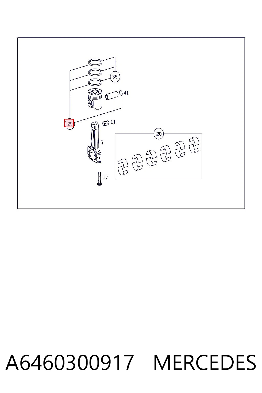 Поршня на 1 цилиндр, STD Mahle Original 45900