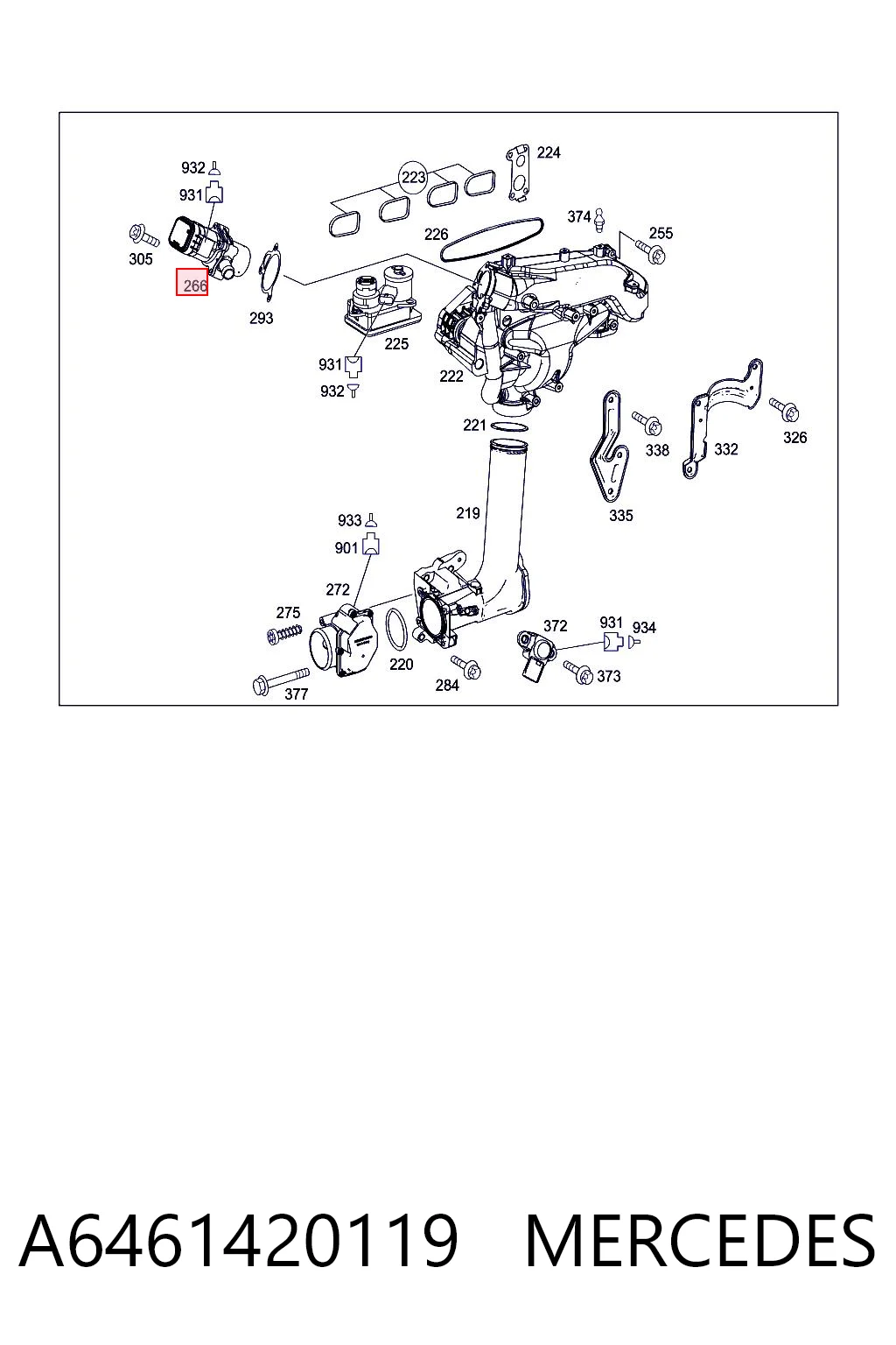 A6461420119 Mercedes Клапан рециркуляции отработавших газов EGR