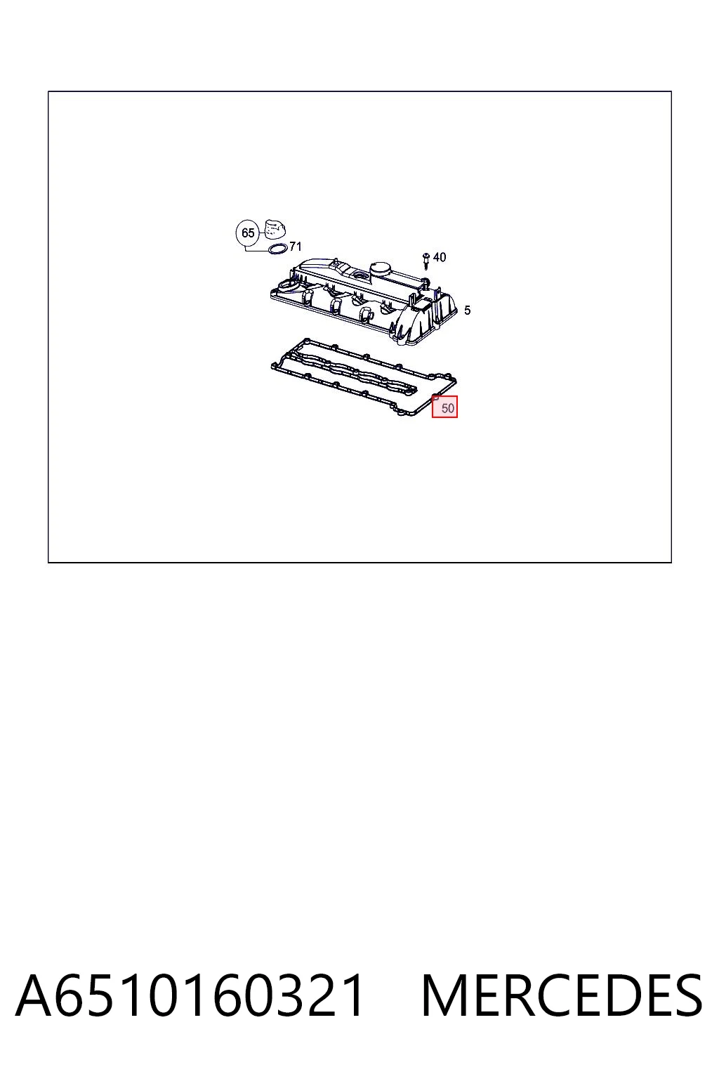 A6510160321 Mercedes Прокладка крышки клапана