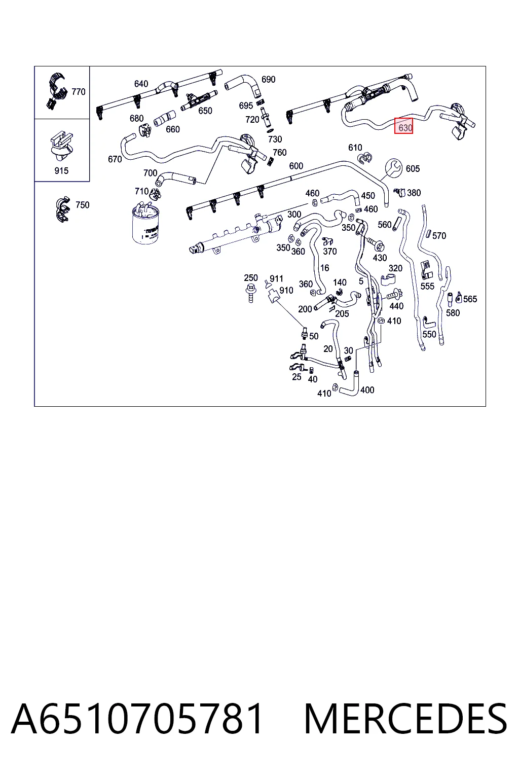Трубка топливная, обратная от форсунок Mercedes C седан (W205) (2013 - 2021) цена, от 103.16 USD