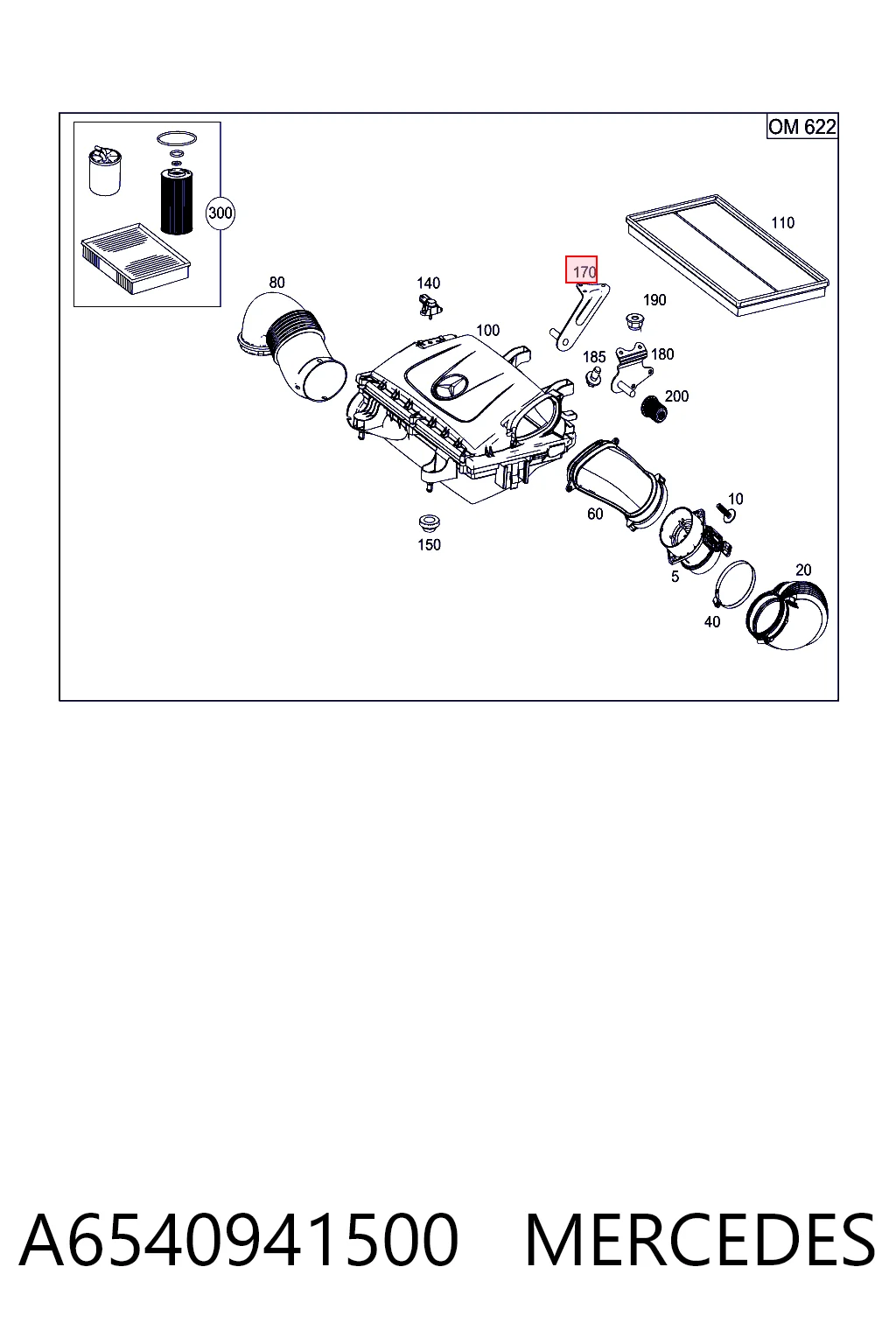 A6540941500 Mercedes Воздушный фильтр двигателя