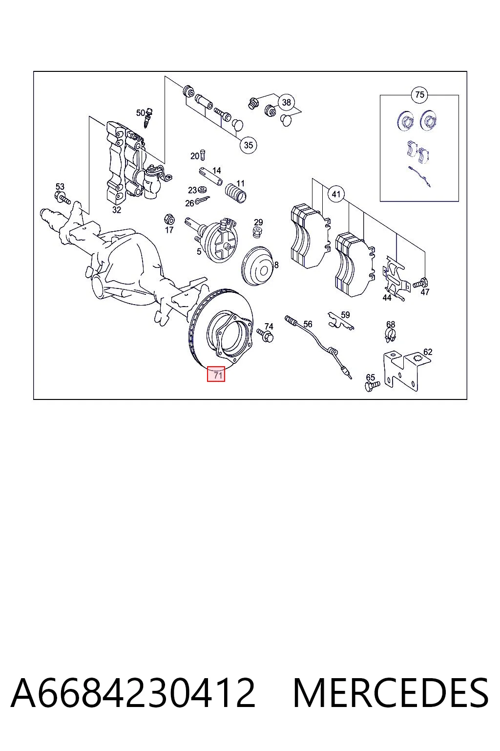 Дисковый тормоз на Mercedes Benz Truck TRUCK T2/LN1  667, 668, 669, 670