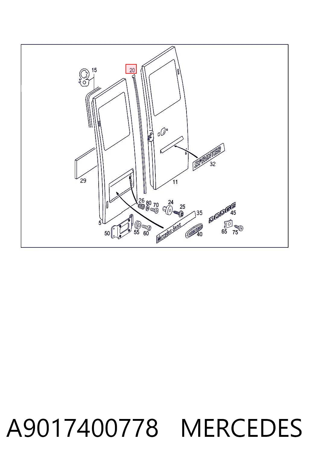 1007456 Autotechteile Прокладка двери задней, (на двери)