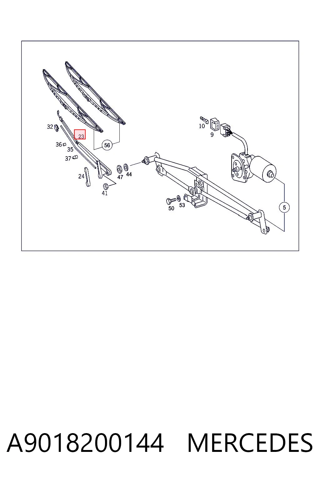 A9018200144 Mercedes Поводок дворника