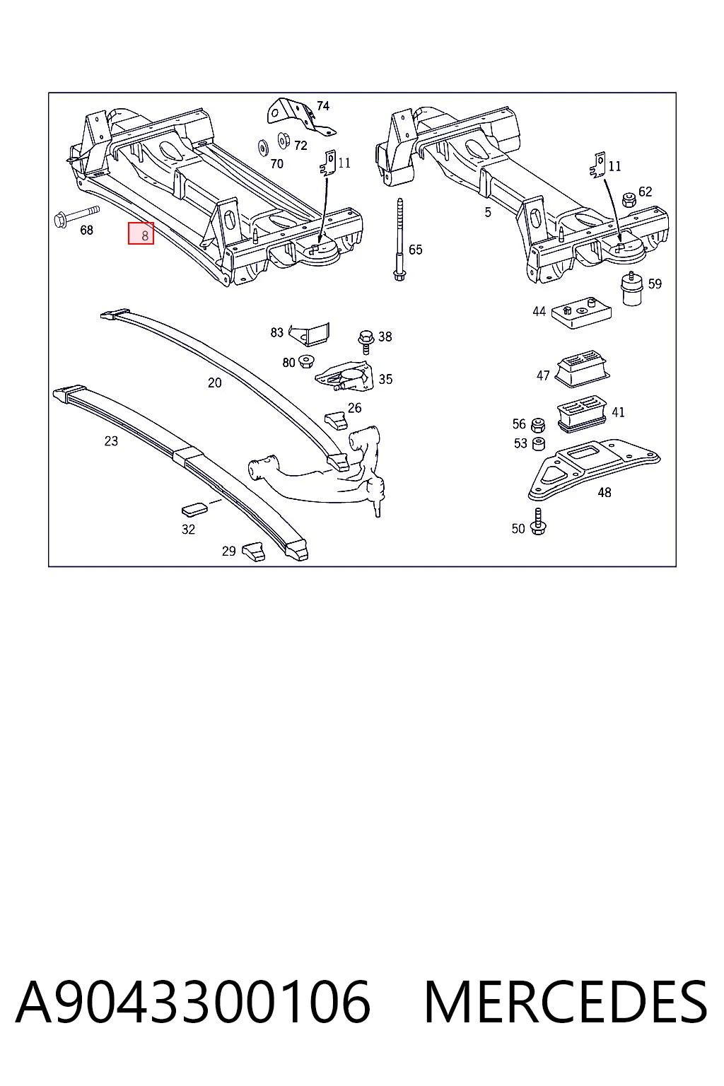 Передняя балка Mercedes Sprinter I 4-t фургон (904) (1995 - 2006) цена, от 114.03 USD