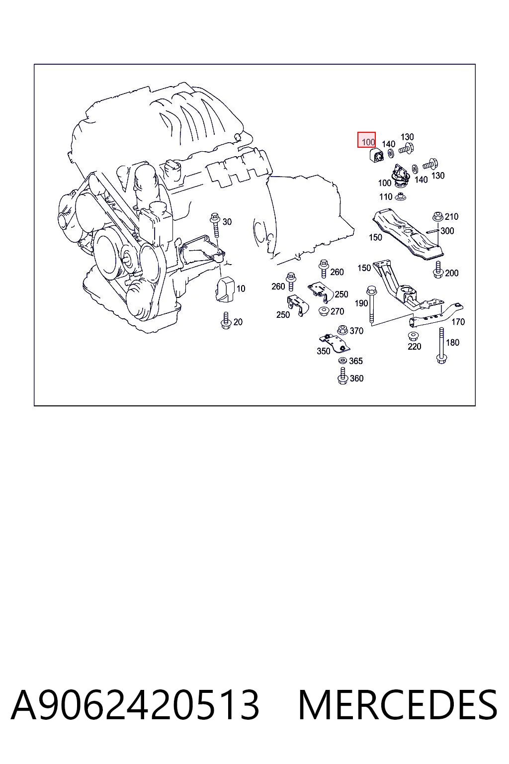 A9062420513 Mercedes Опора КПП