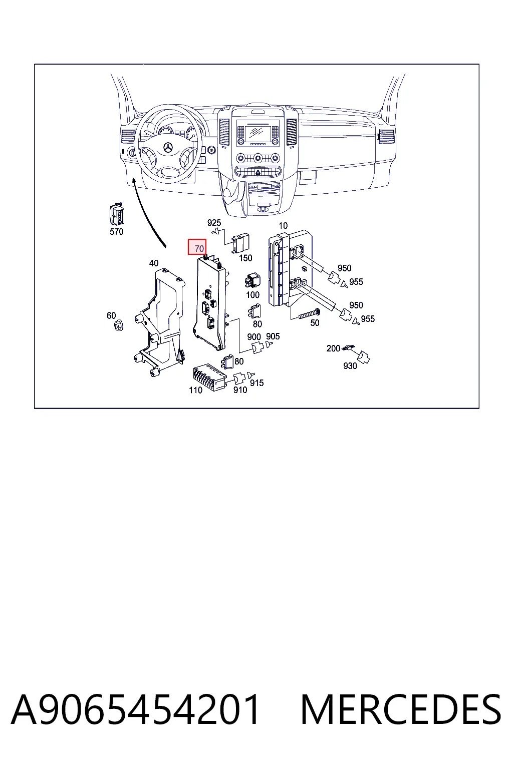 Монтажный блок предохранителей на Mercedes Sprinter II 3,5-t 906