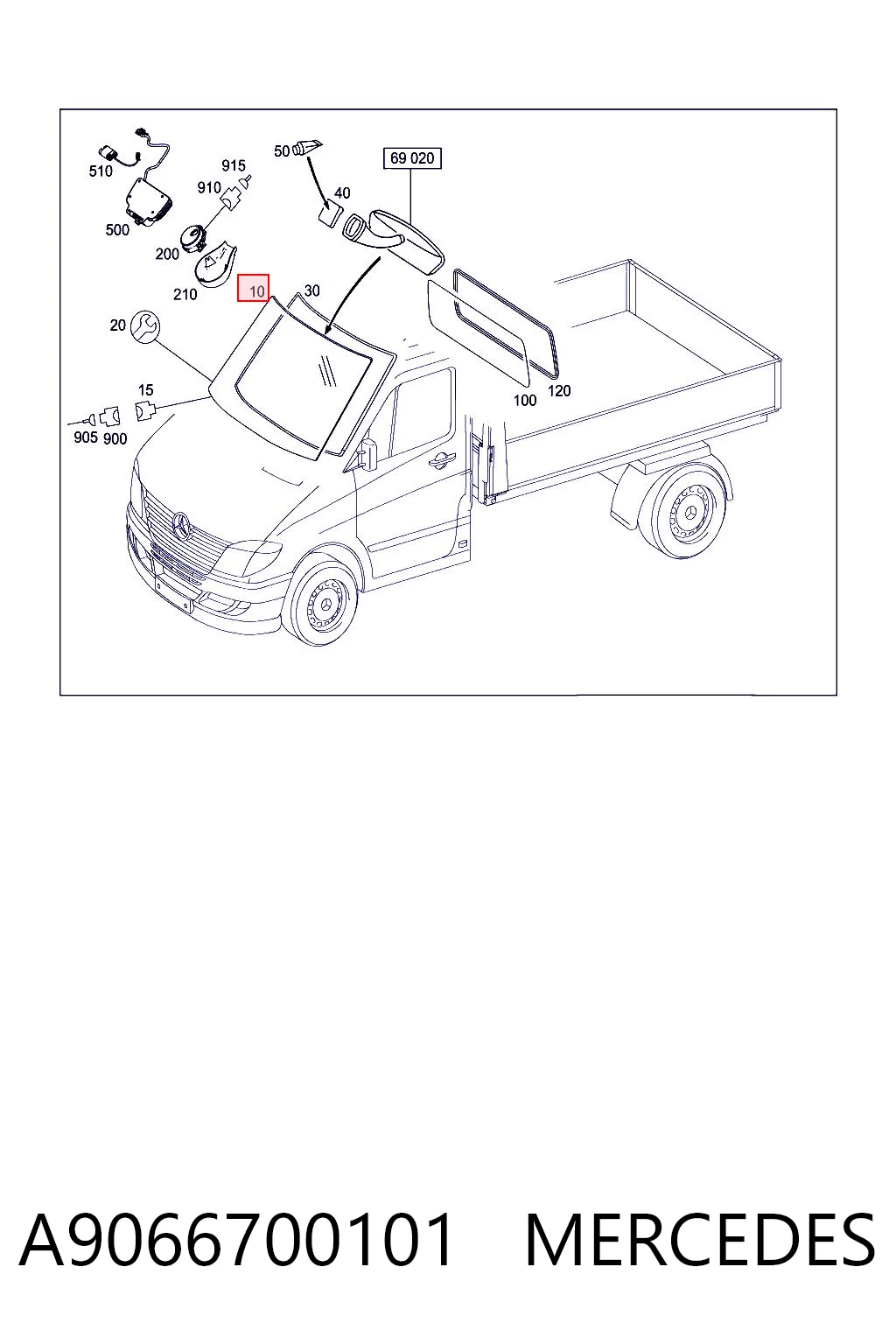 Автостекло на Mercedes Sprinter II 4,6-t 906