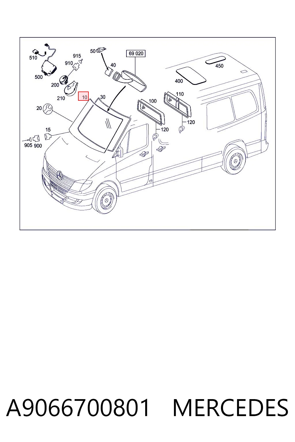 Автостекло на Mercedes Sprinter II 3-t 906