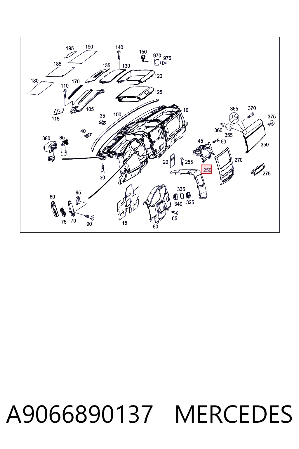 A9066890137 Mercedes Накладка декоративная центральной консоли