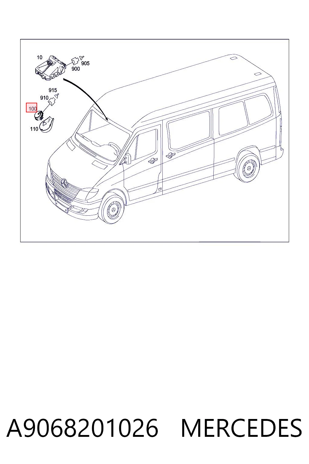 Датчик дождя на Mercedes Sprinter II 3,5-t 906