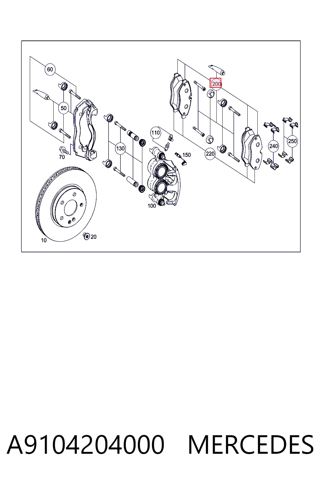 A9104204000 Mercedes Колодки передние