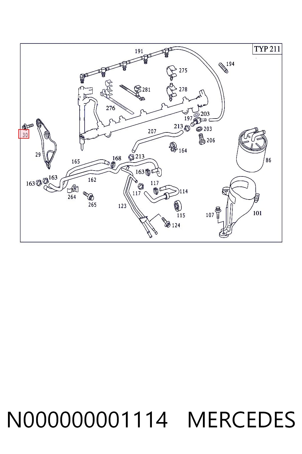 N000000001114 Mercedes Болт поддона двигателя