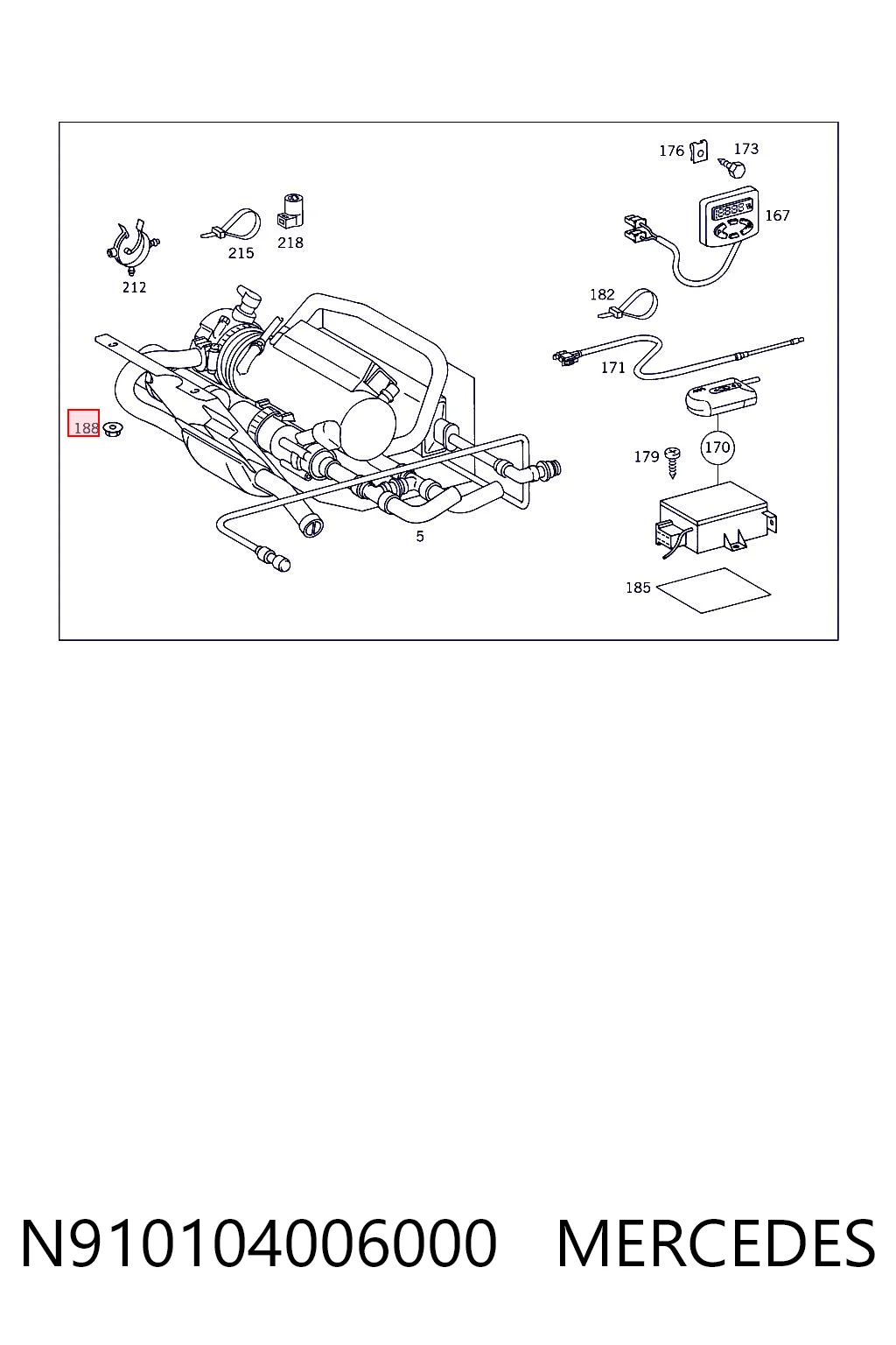 A913011006000 Mercedes Гайка крепления приемной трубы глушителя (штанов)