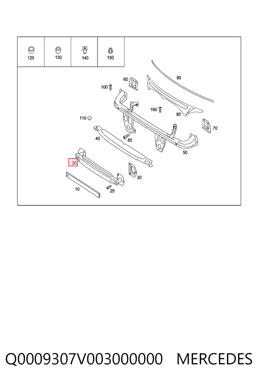 Шина бампера переднего Smart FORTWO кабриолет (450) (2004 - 2007) цена, от 141.59 USD