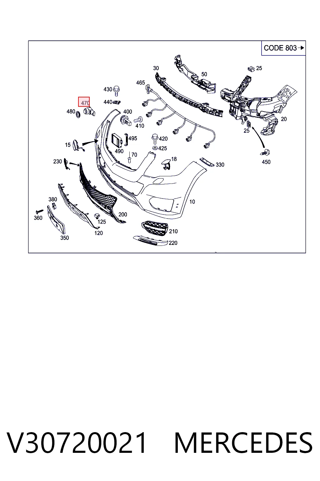 V30720021 Mercedes Парктроник, боковой