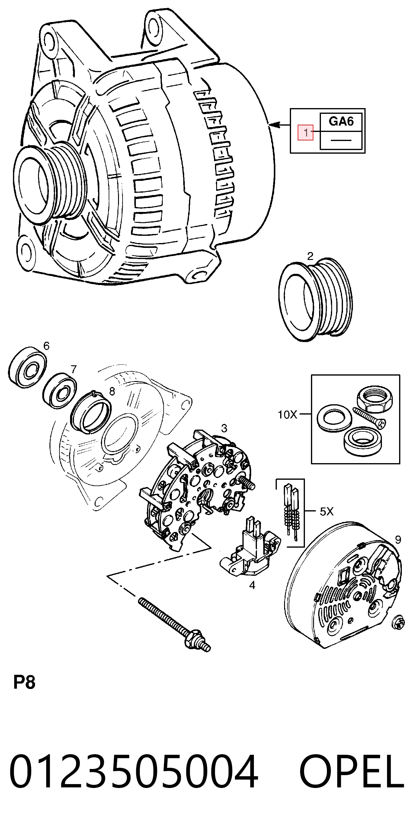 Автомобильный генератор General Motors 6204062 цена, от 132.34 USD