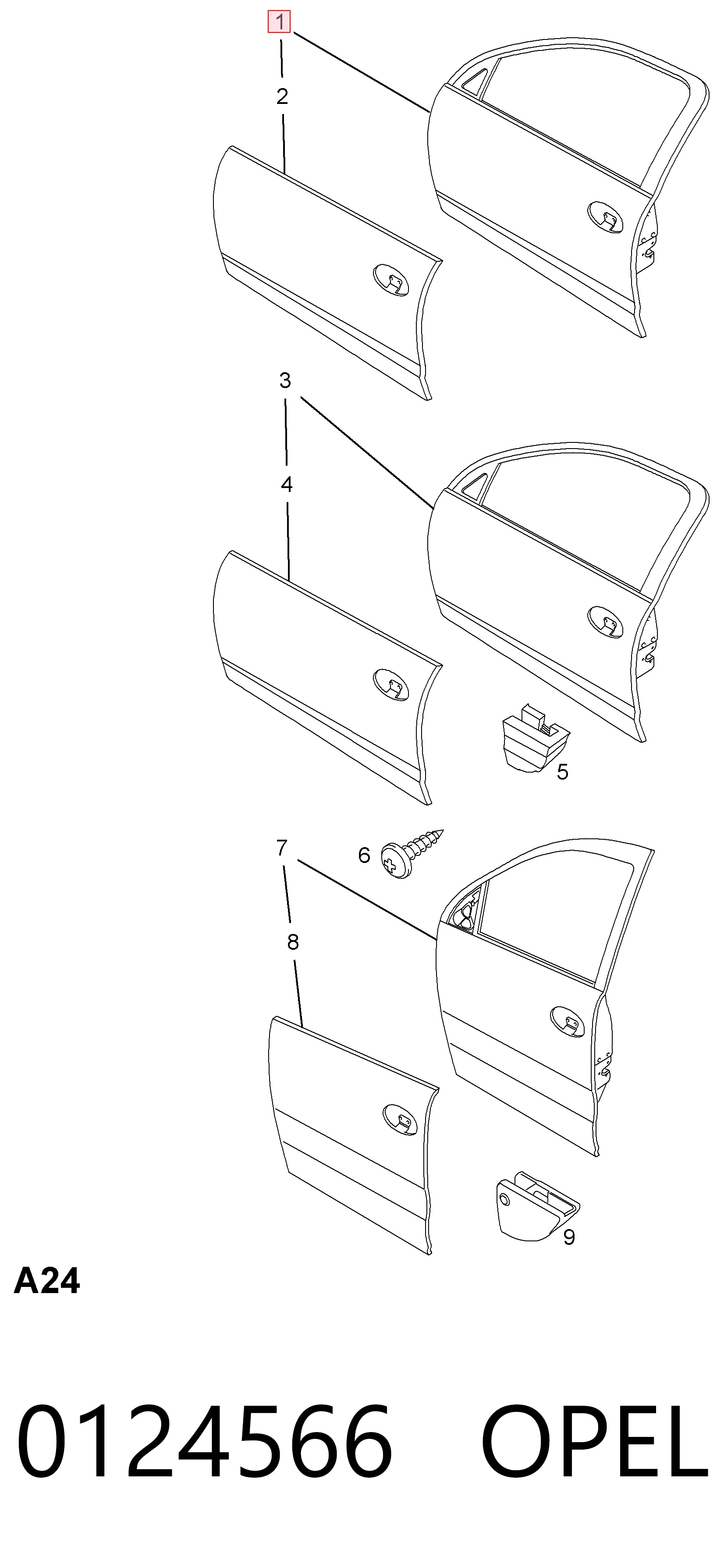 Дверь передняя правая на Opel Corsa C F08, F68