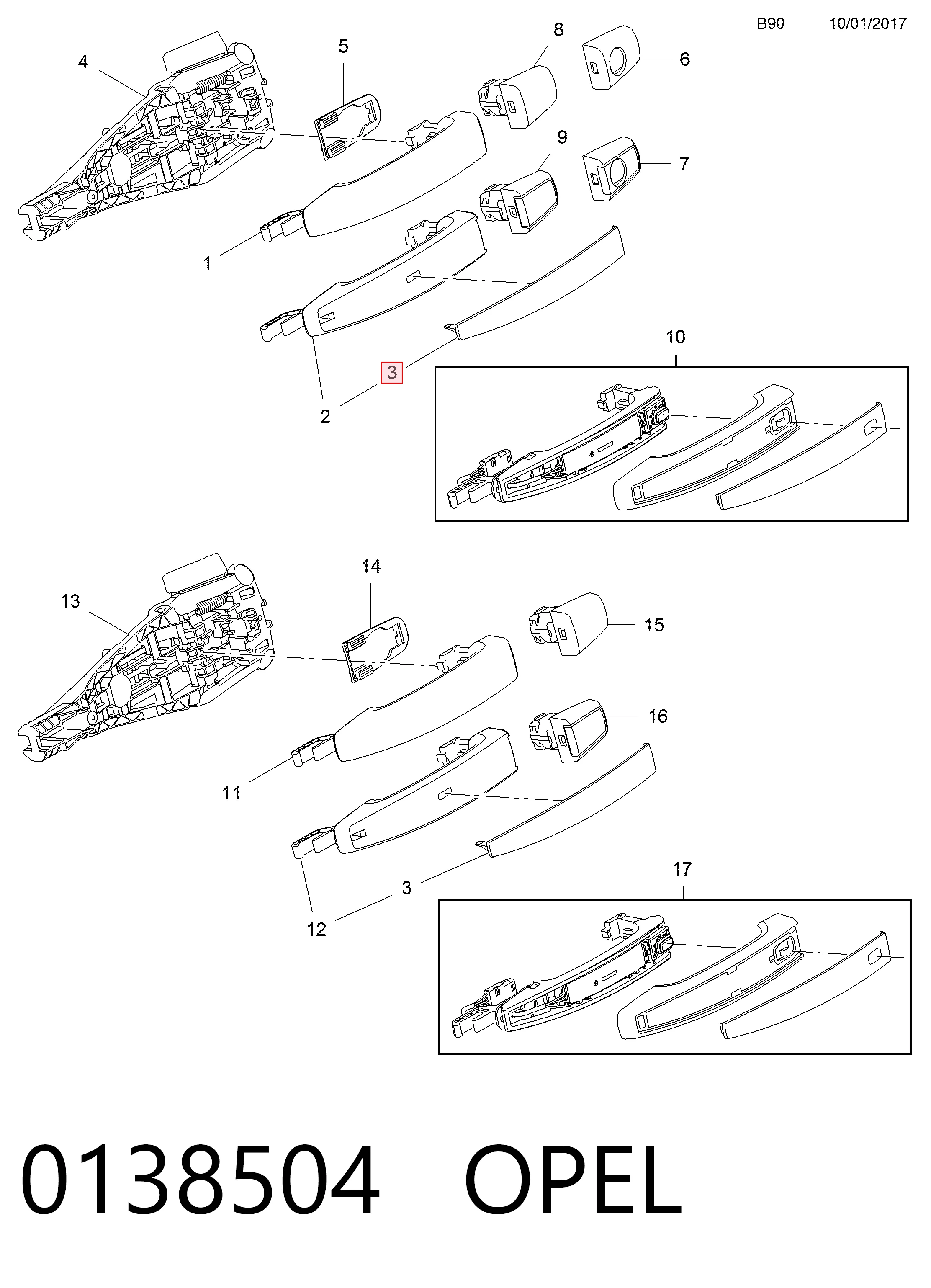 138504 General Motors Накладка ручки двери