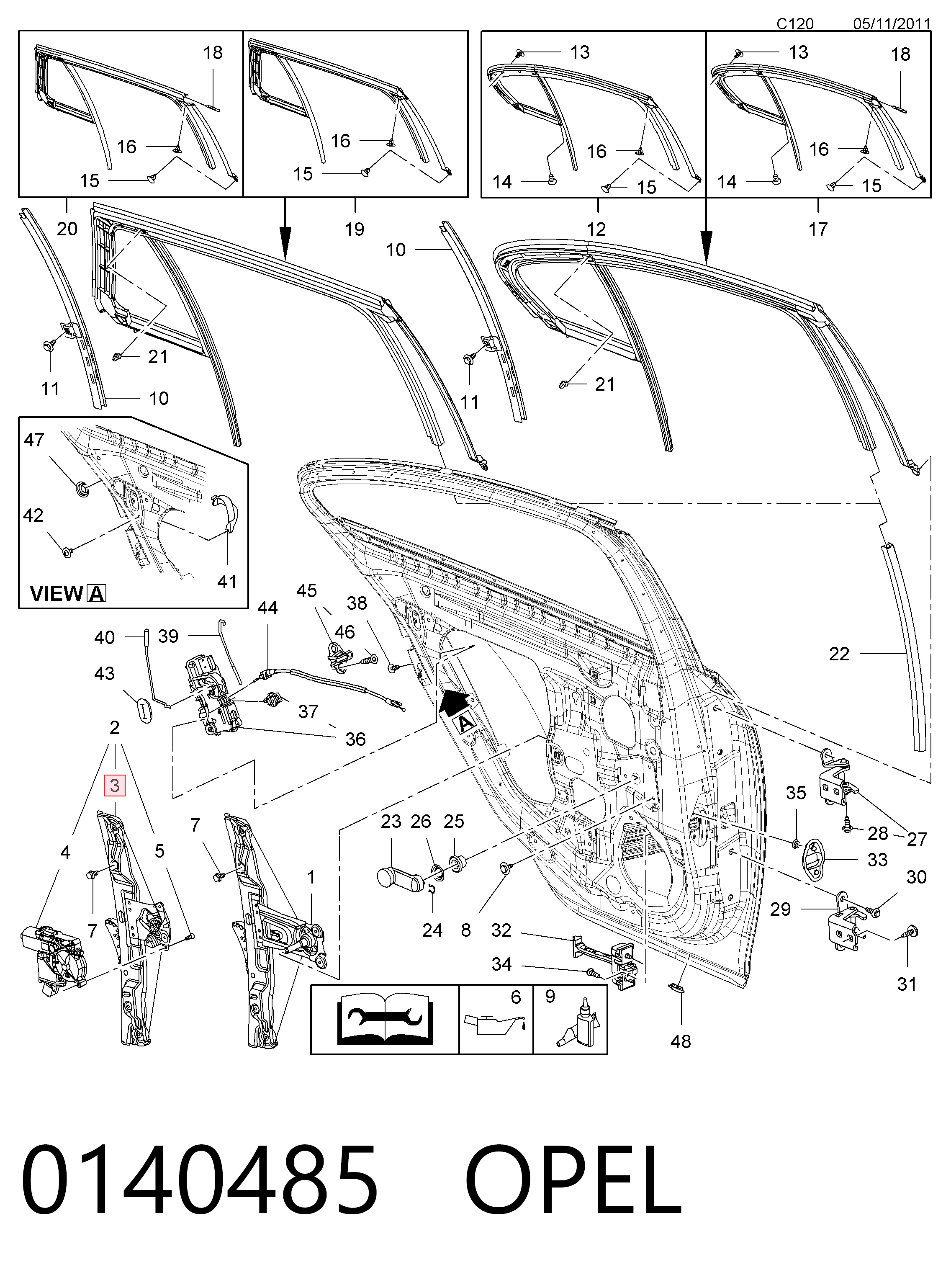 13290263 General Motors Механизм стеклоподъемника двери задней, левой