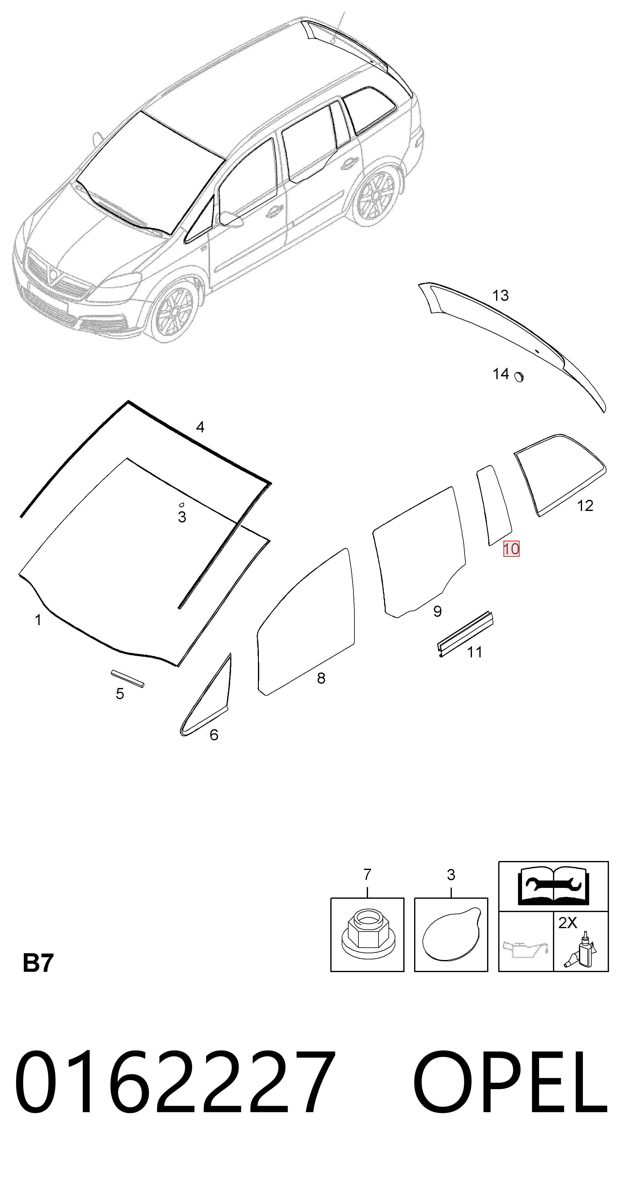 13132375 General Motors Стекло-форточка двери, задней, левой