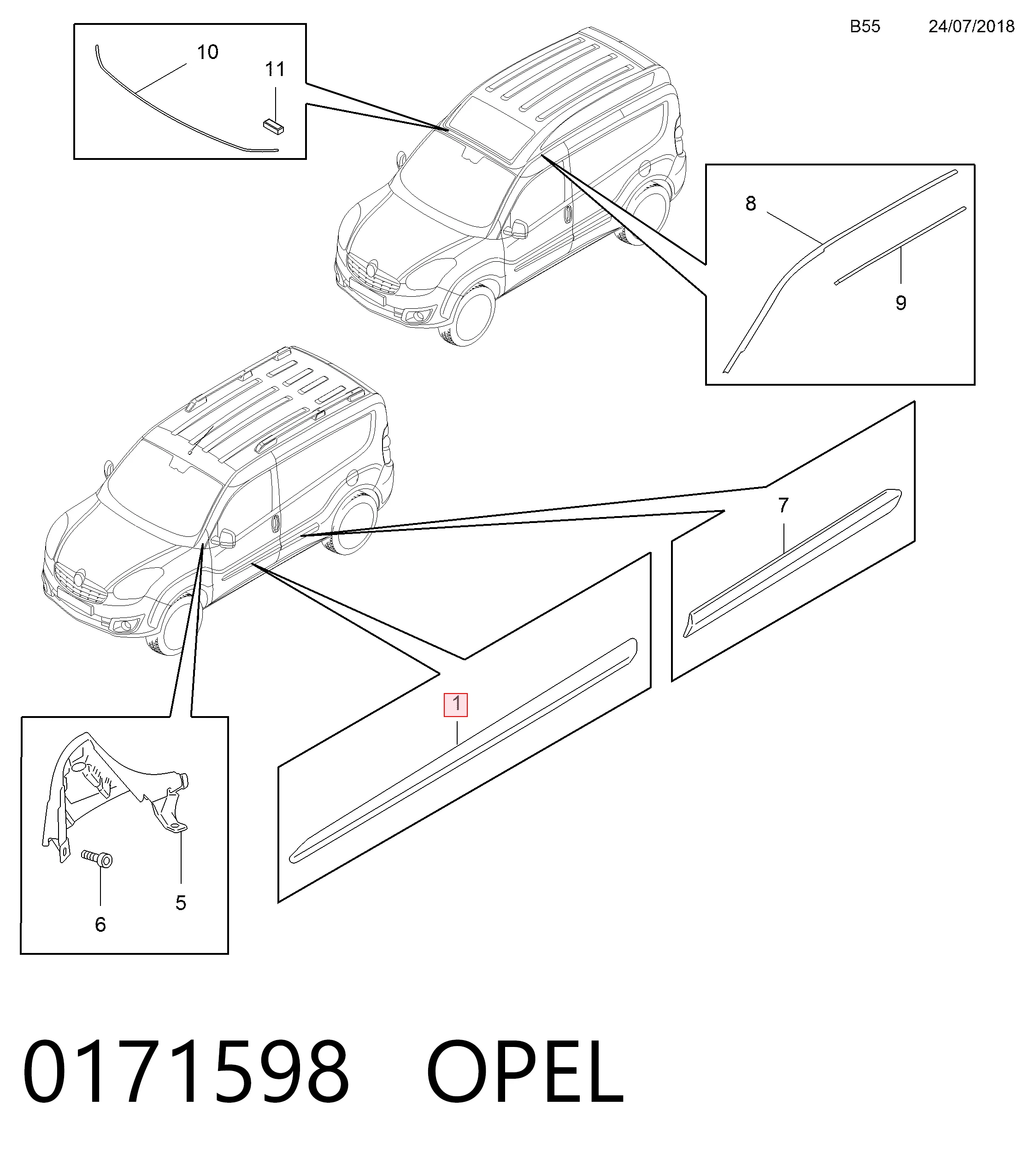 Купить 735497895 Chrysler Молдинг двери передней левой