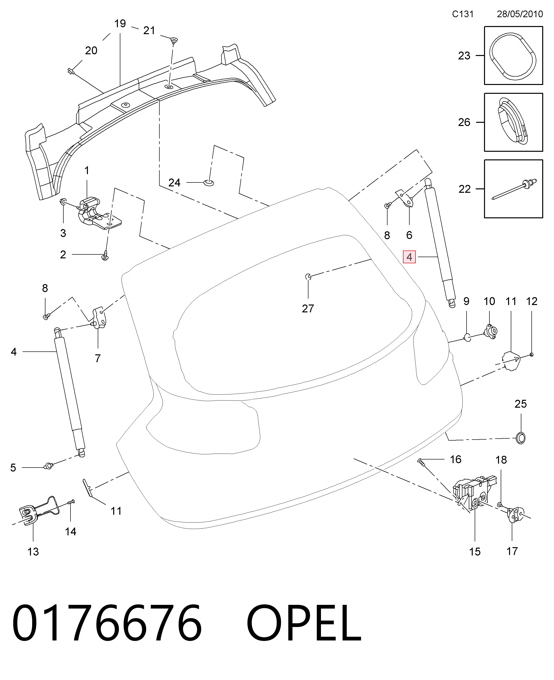 GS0987 Magneti Marelli Амортизатор крышки багажника