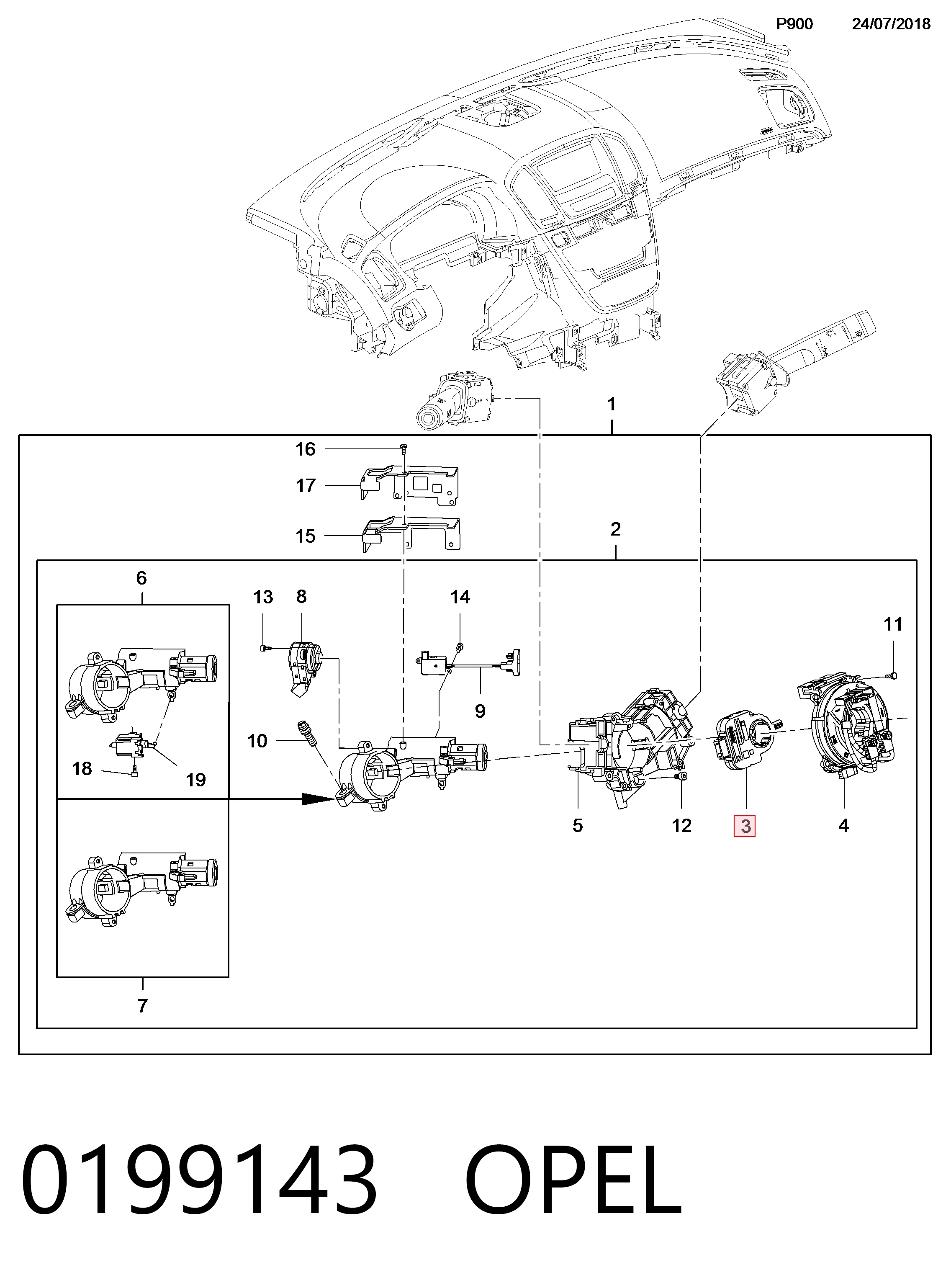 Датчик угла поворота руля на Opel Insignia A G09