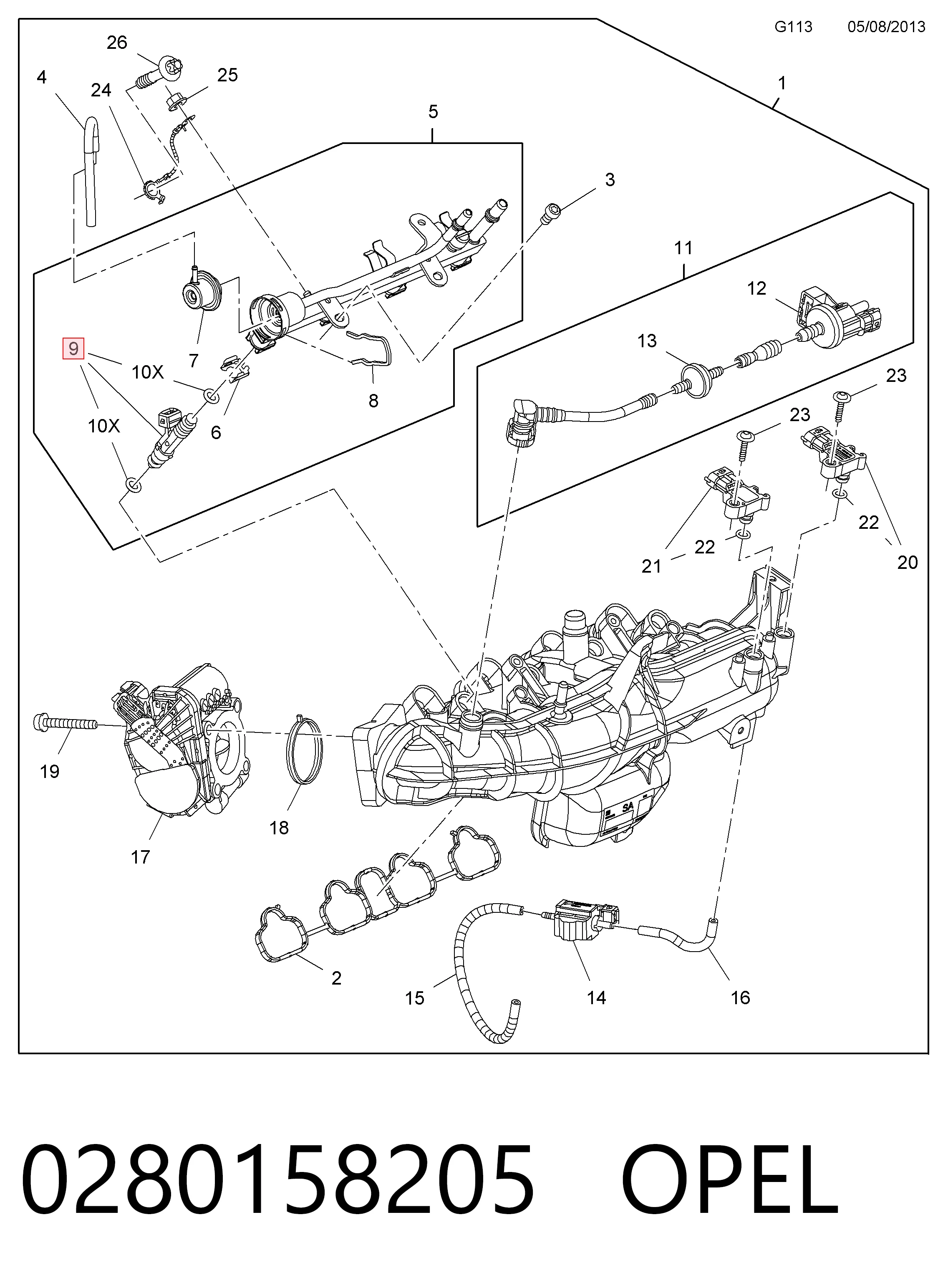 55565971 Peugeot/Citroen Топливные форсунки