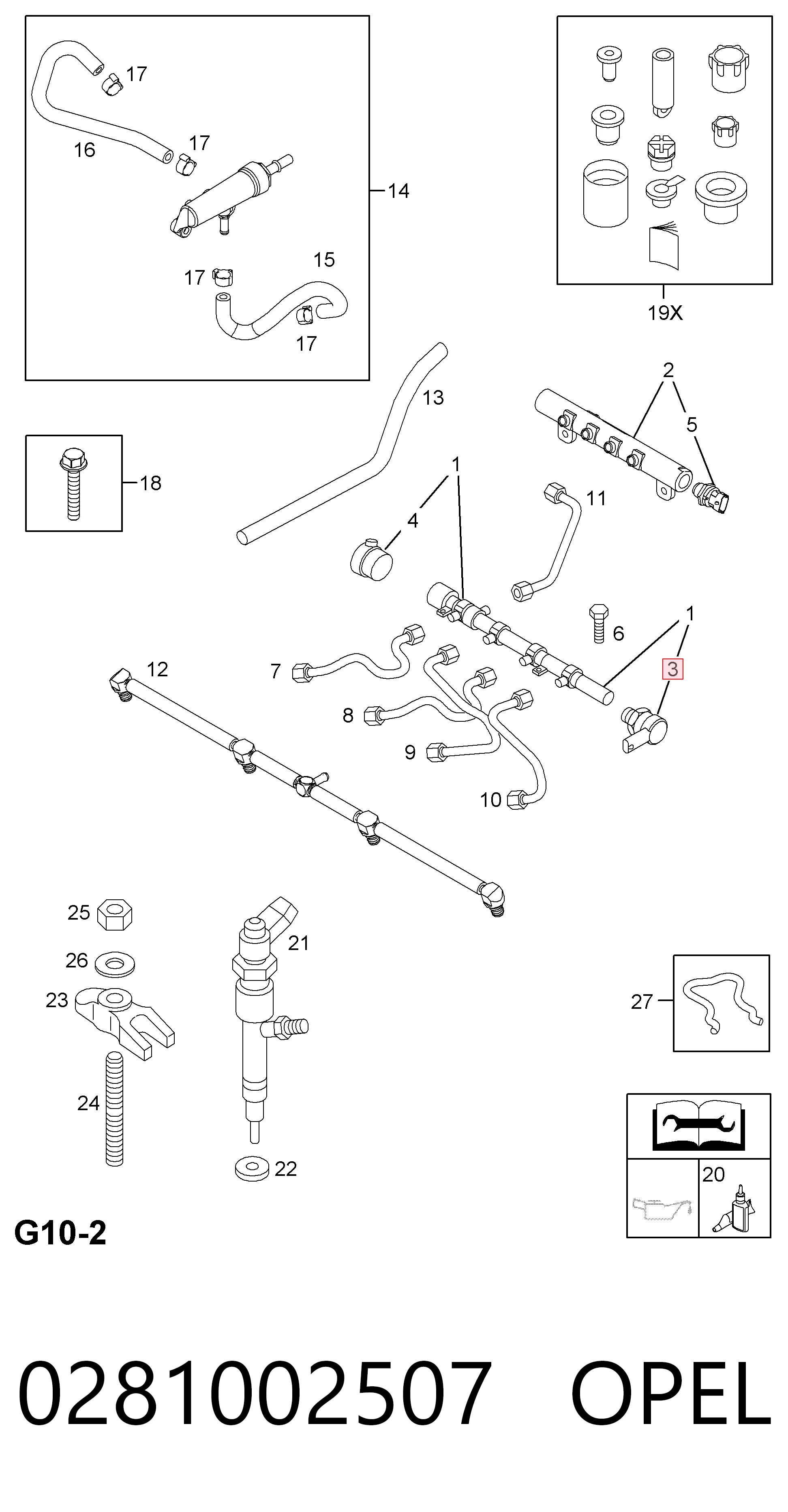 0281002507 Opel Регулятор давления в топливной рейке