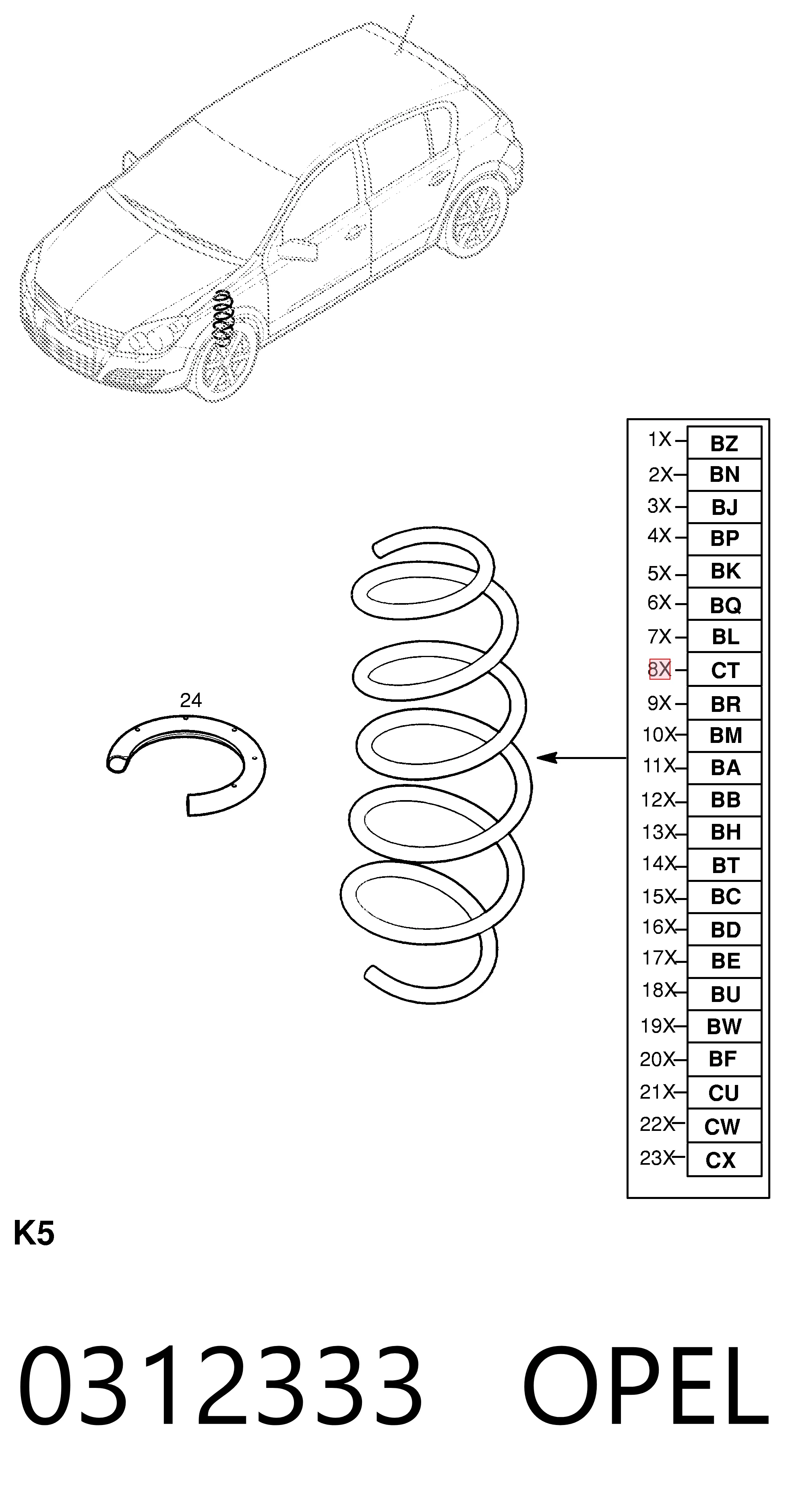 93189755 Peugeot/Citroen Пружина передней подвески