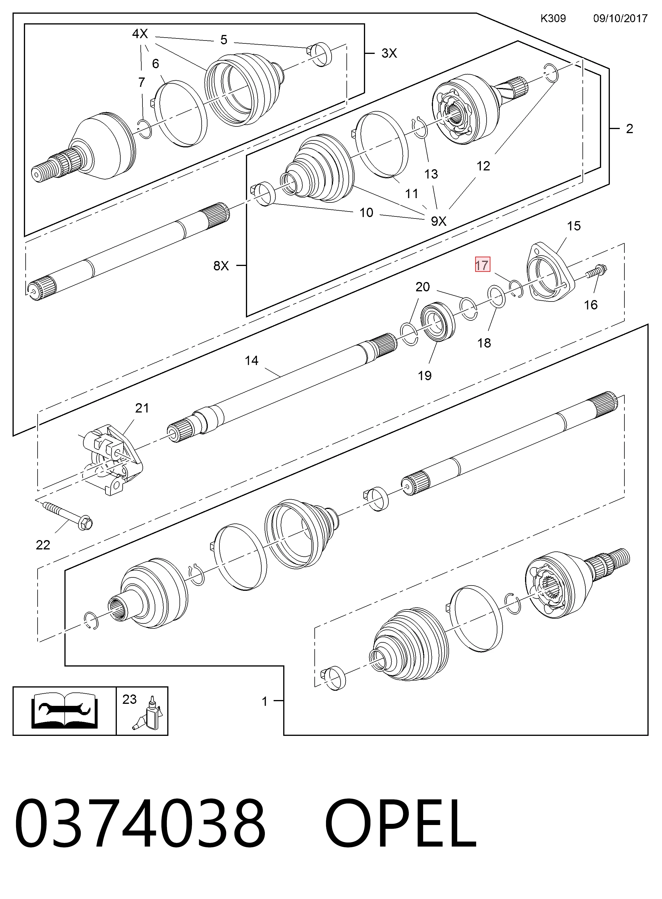 90121202 Peugeot/Citroen Полуось передняя, правая
