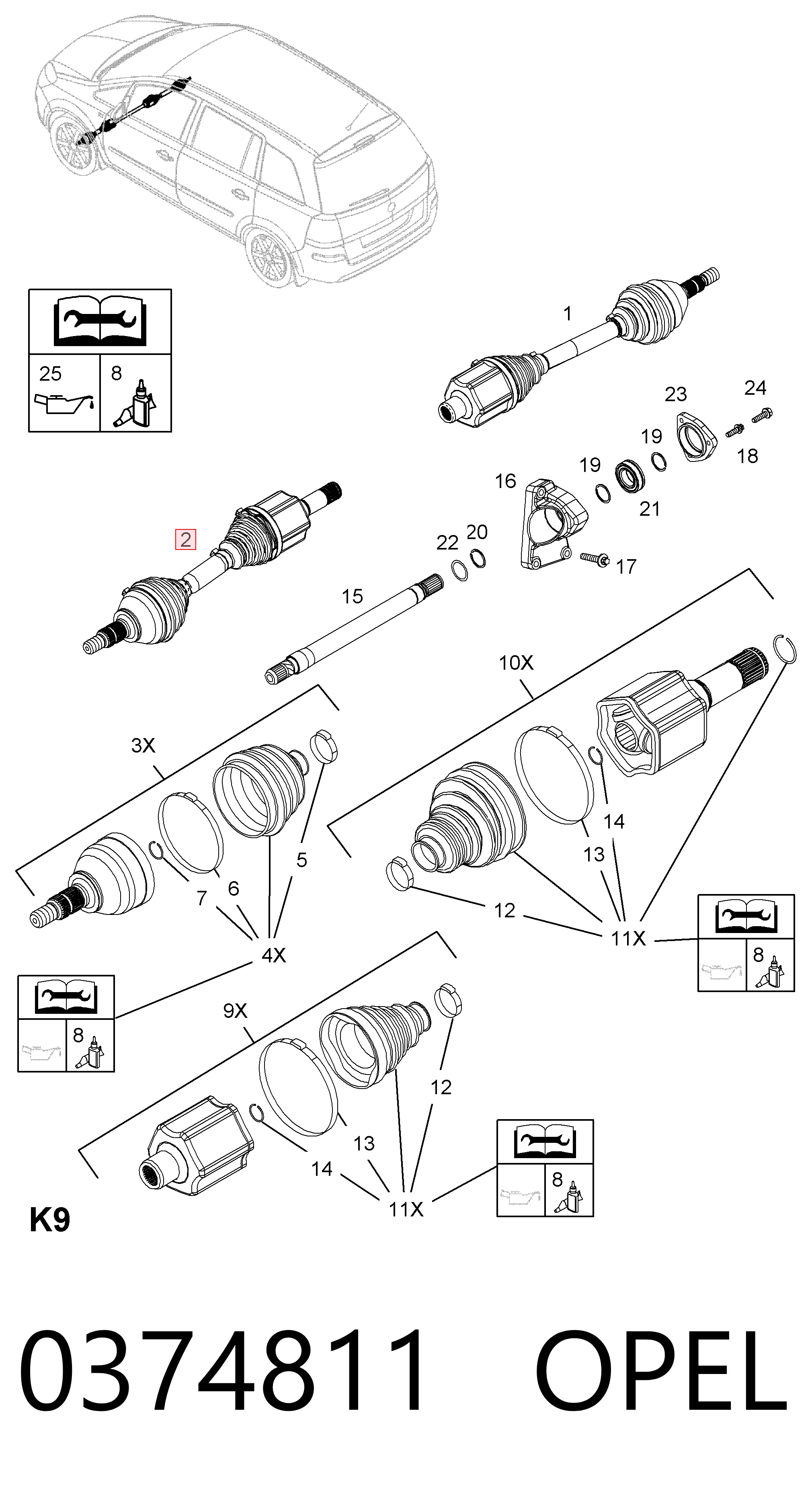 Левая полуось 492591 Maxgear