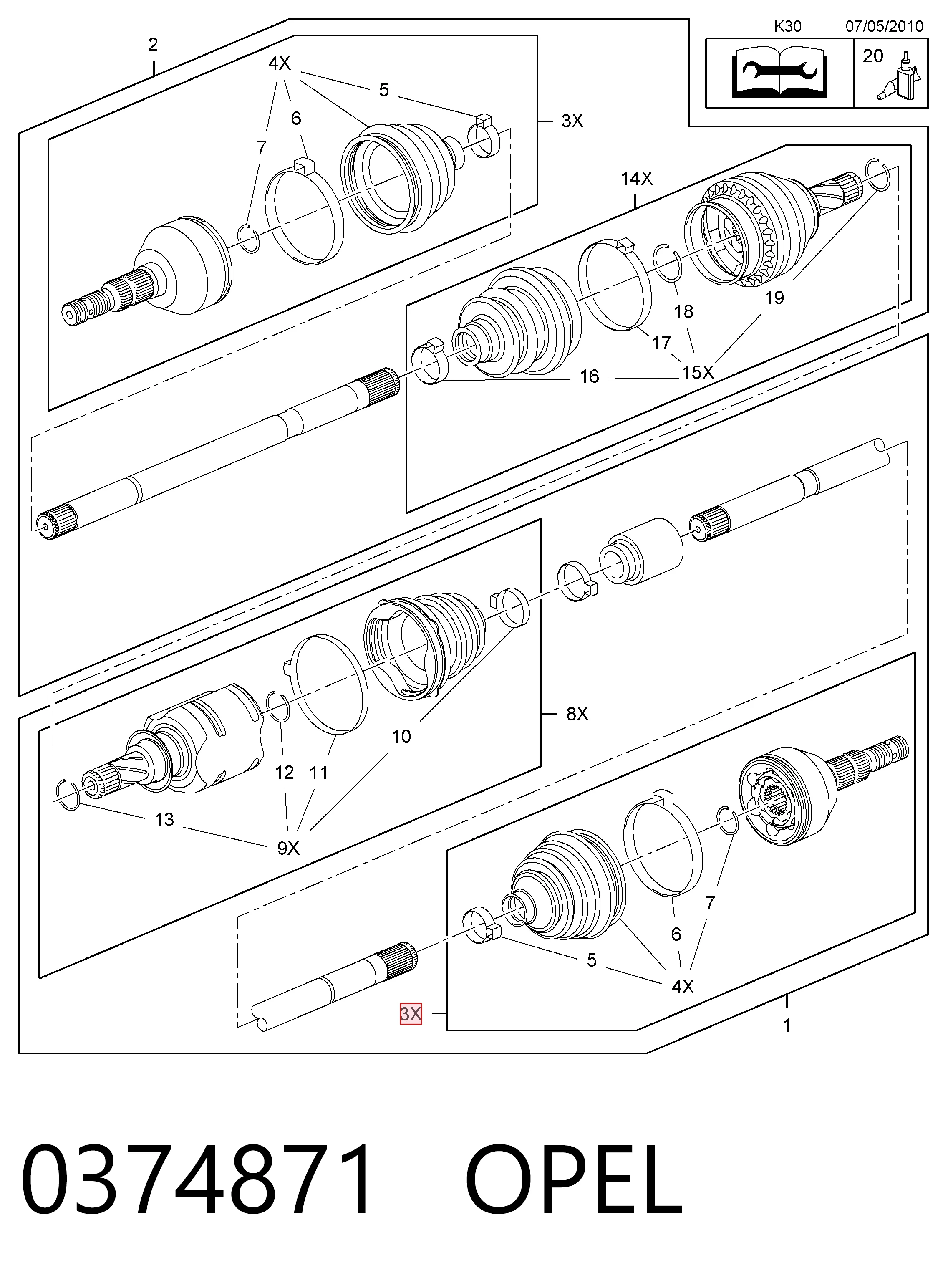 Купить 0036262 GKN-Spidan Внешняя граната