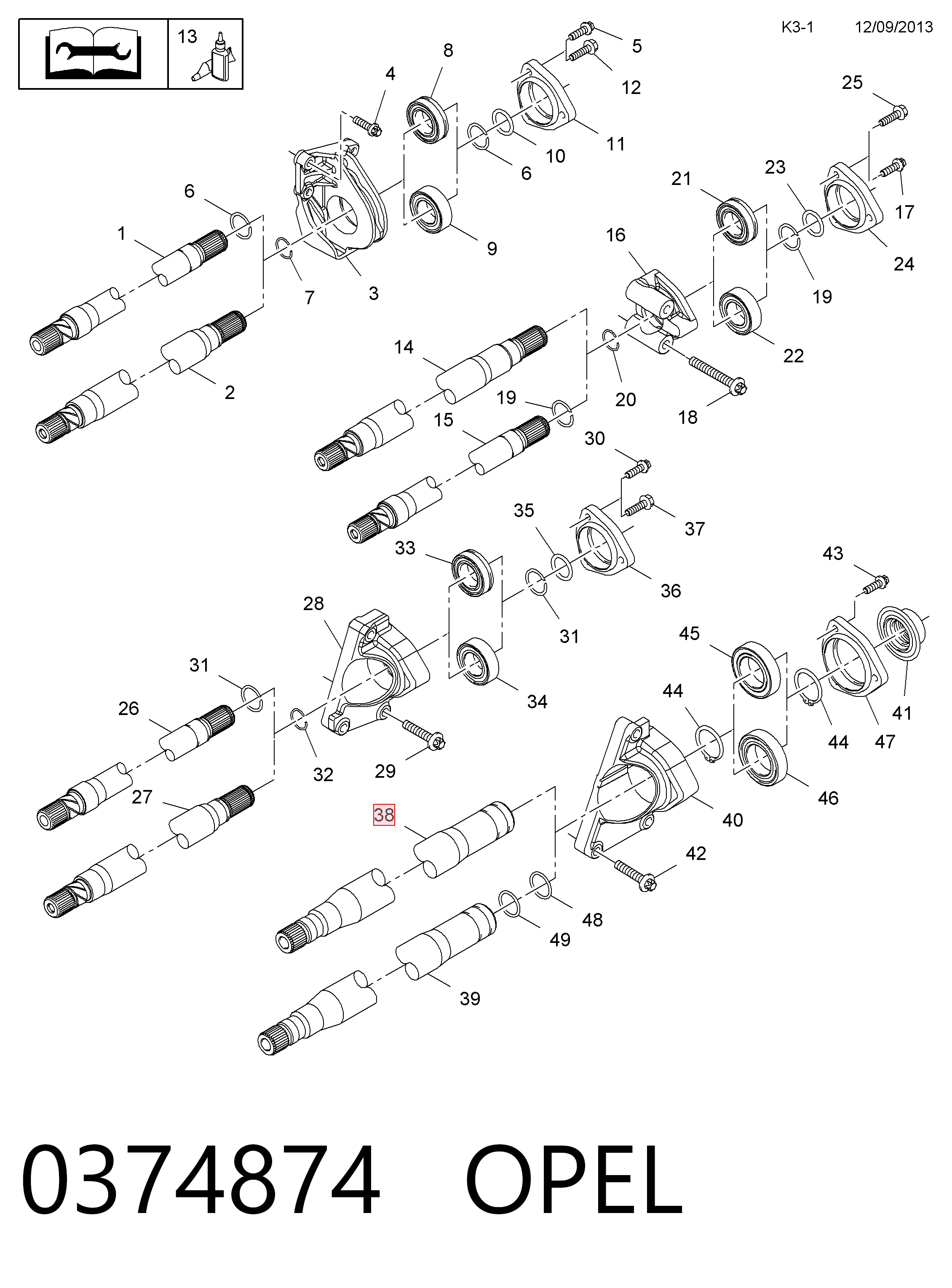 Вал привода полуоси OA7229 Posterparts