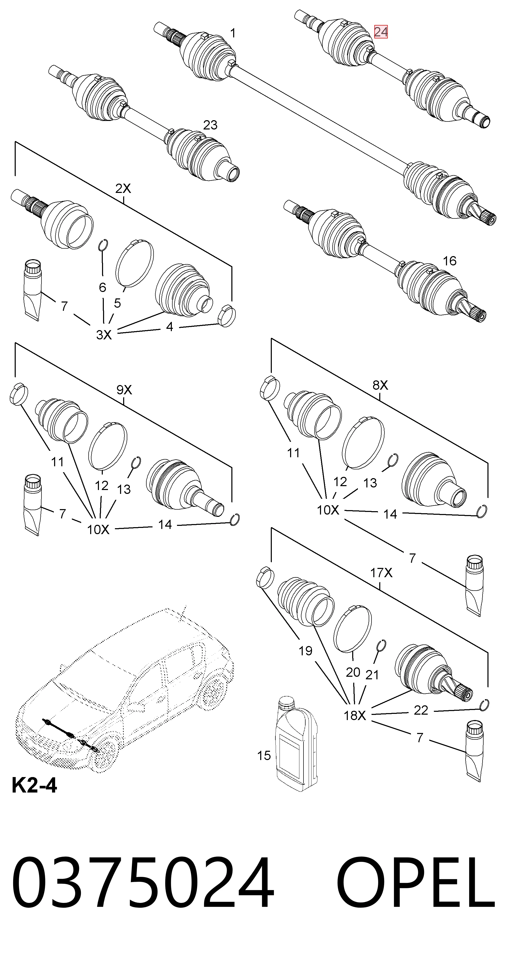 Купить 93169669 Peugeot/Citroen Привод в сборе левый