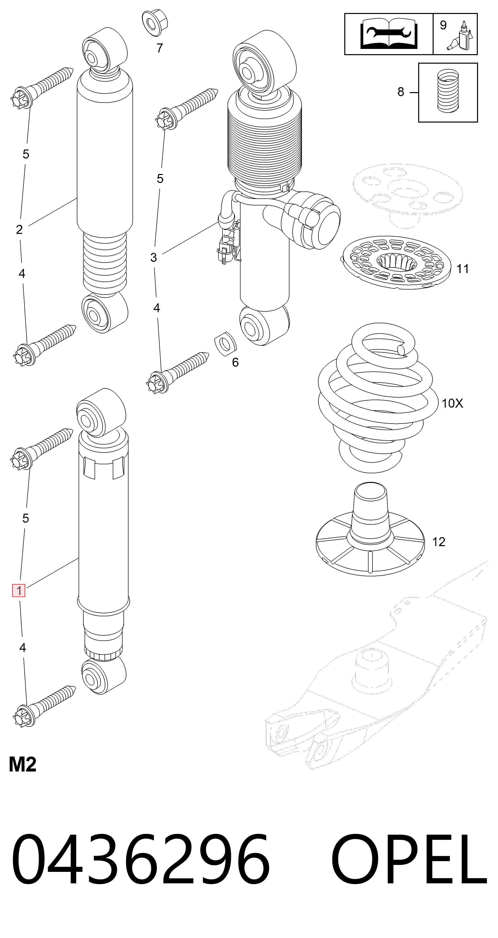 436296 General Motors Амортизаторы задние