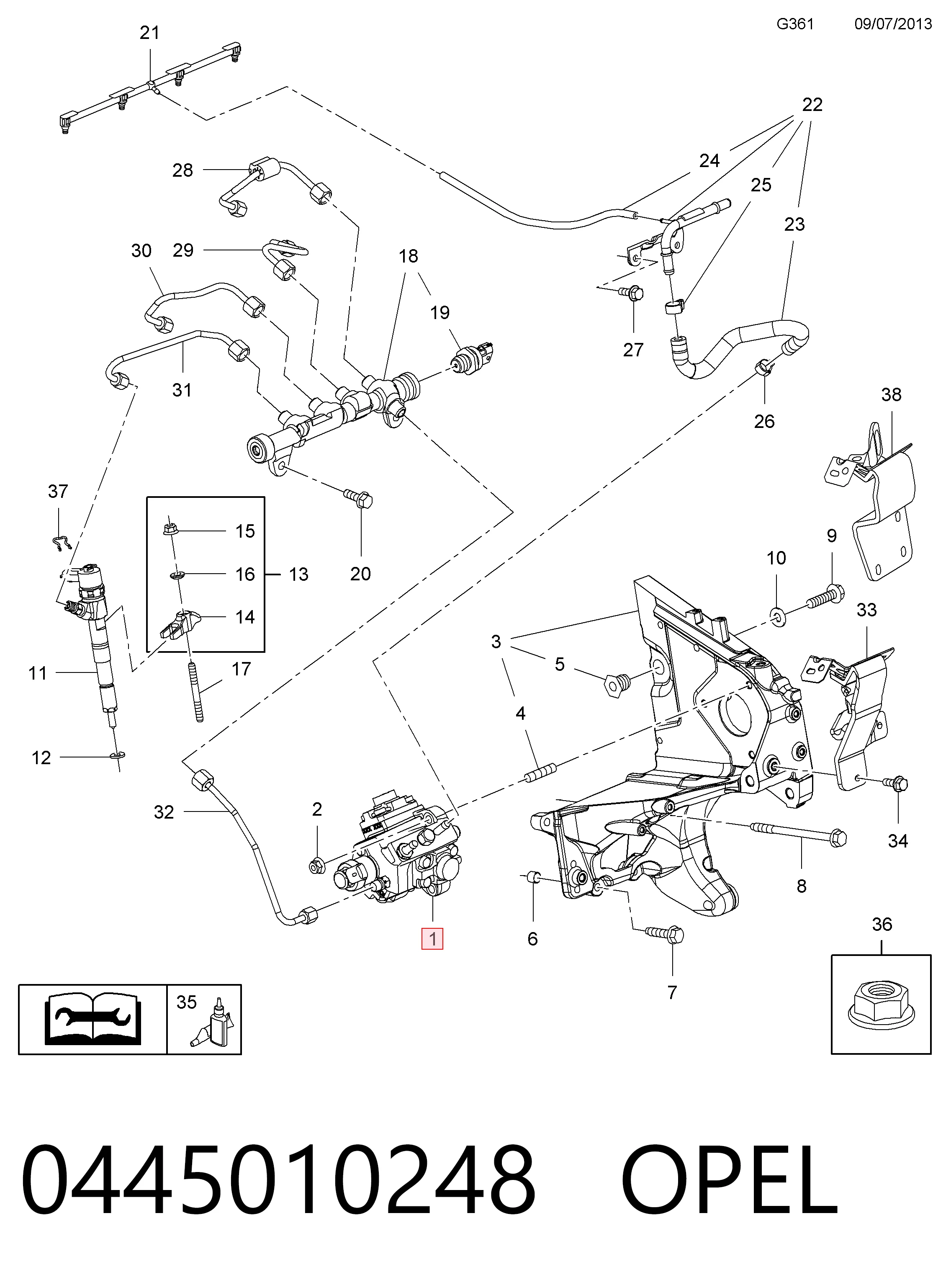 Насос топливный высокого давления (ТНВД) на Opel Zafira C P12