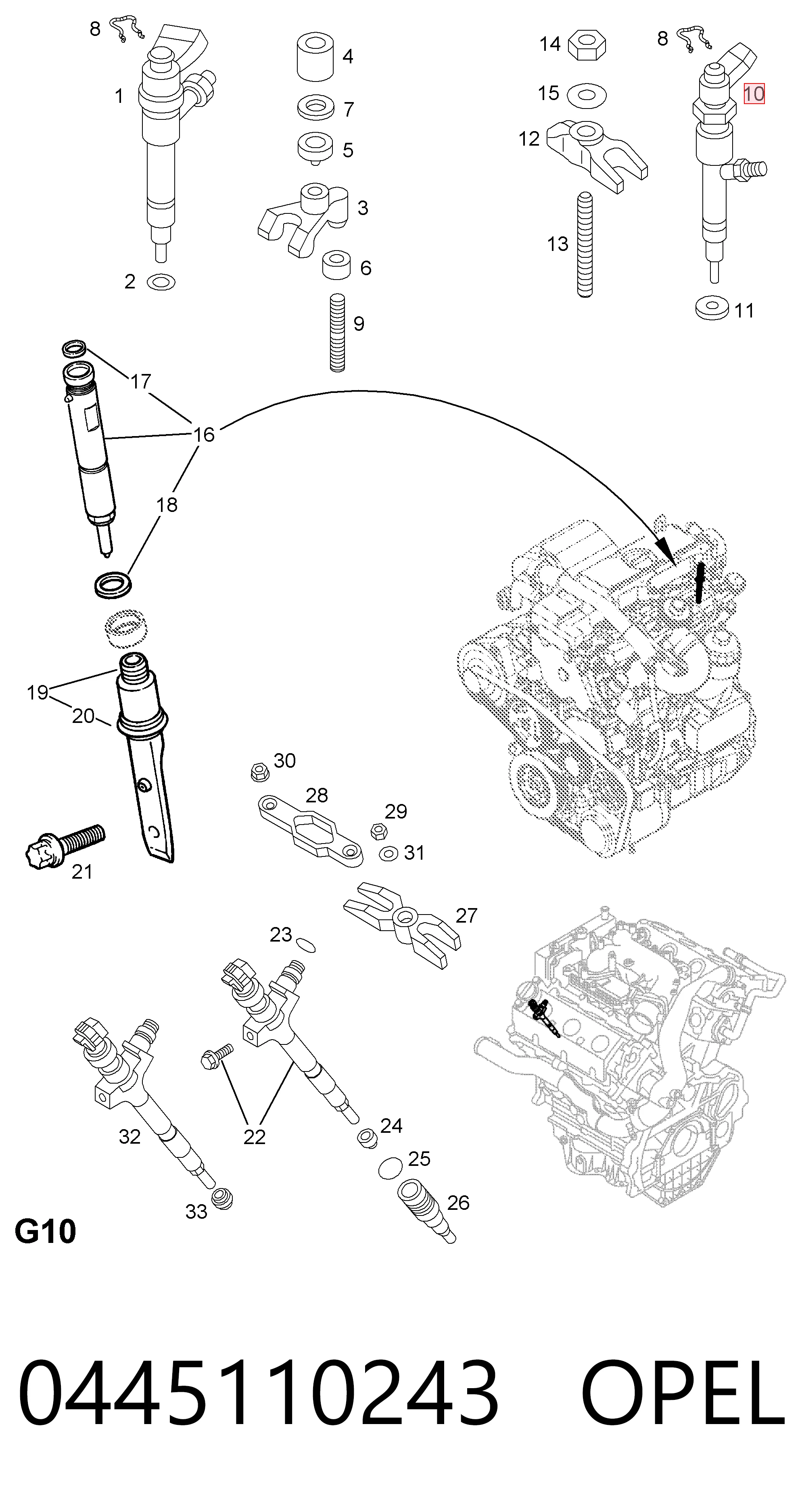 986435104 Bosch Топливные форсунки